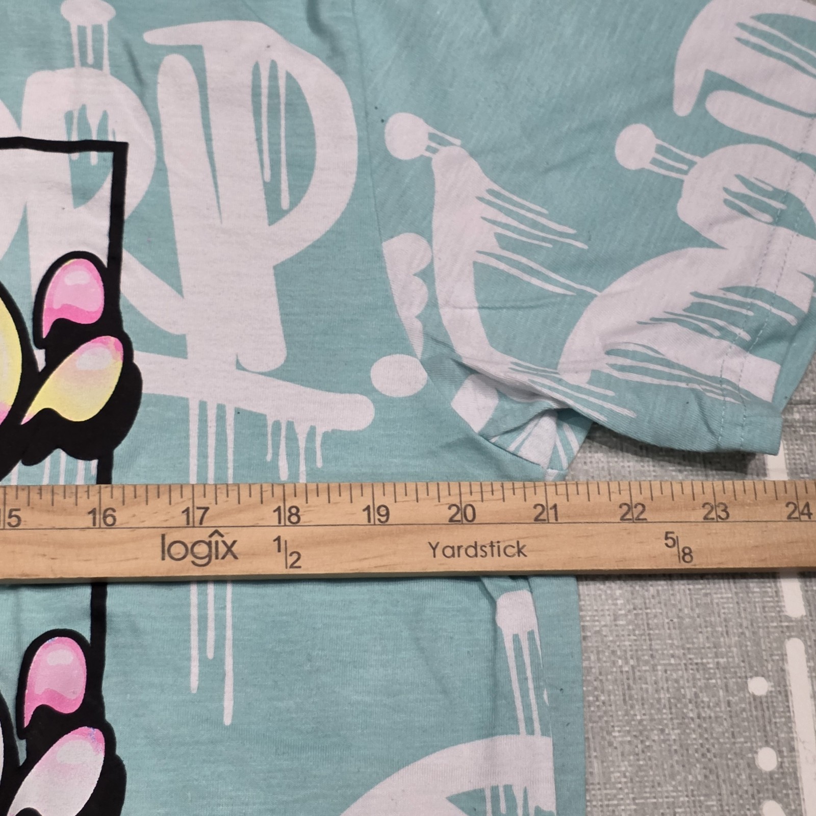 Launder Mens Shirt Large L Graffiti Drip Short Sleeve Camisa Multi Color