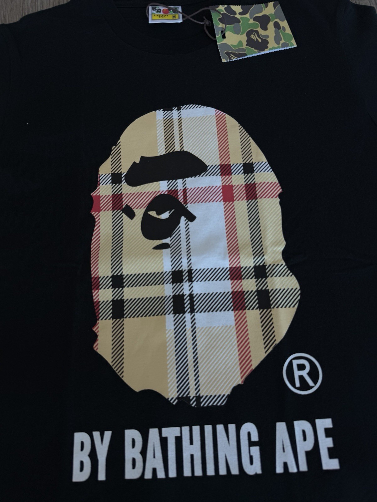 A Bathing Ape BAPE Black Men’s Ape Head Logo Graphic Tee M Cotton Jersey