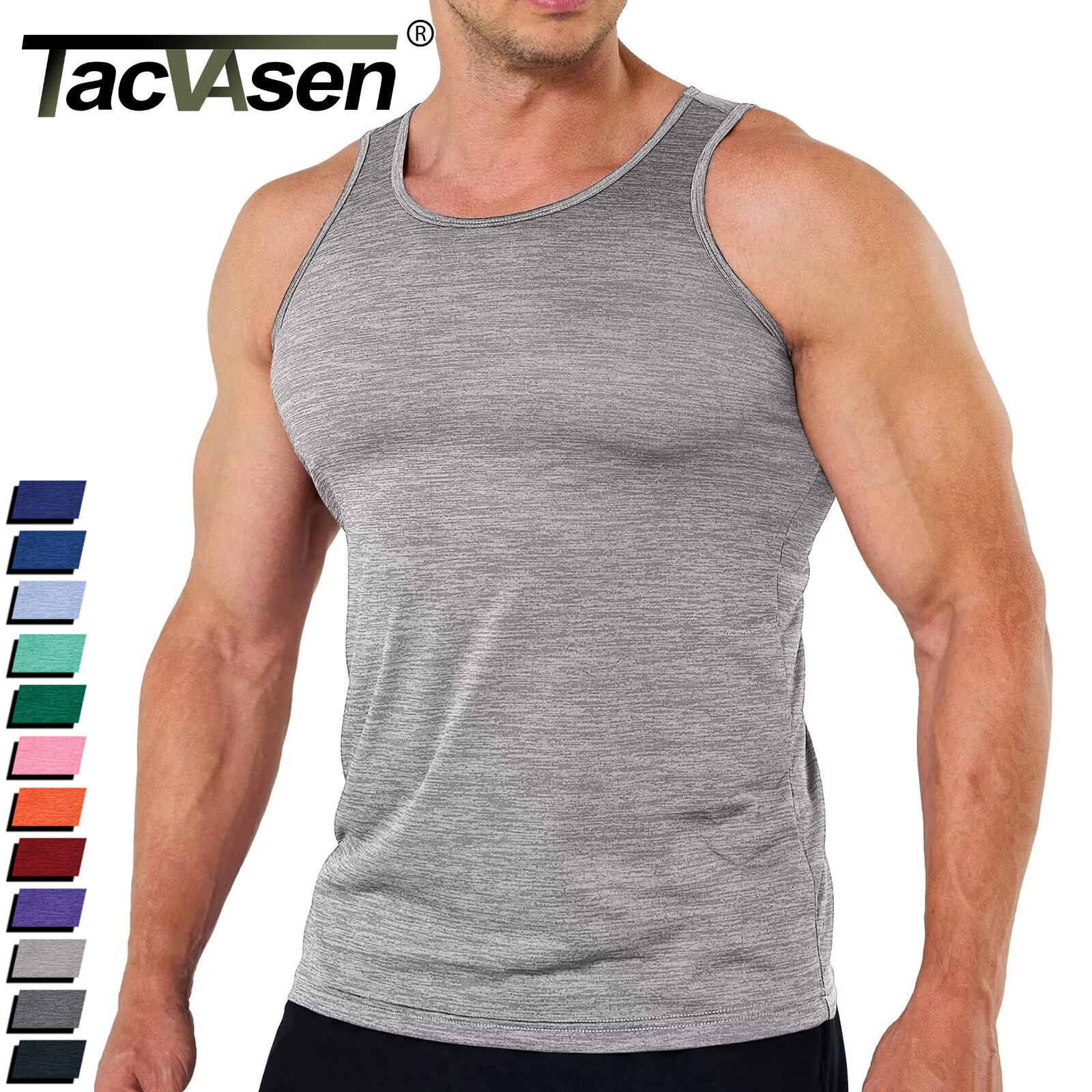 Men’s Tank Tops Sleeveless Gym Workout A-Shirt Quick Dry Muscle Shirt Summer Tee