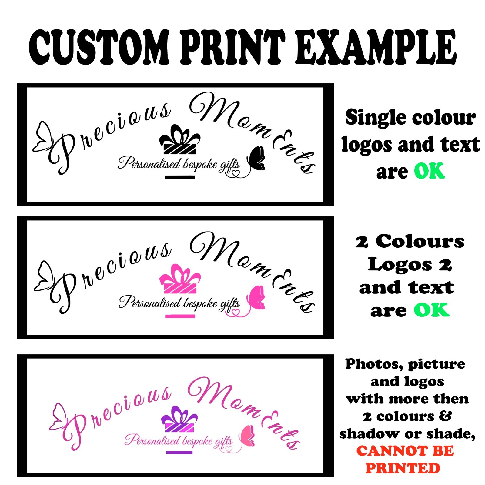 Personalised Custom Printed Crew Neck T-Shirt Work Wear Uniform Event Text Logo