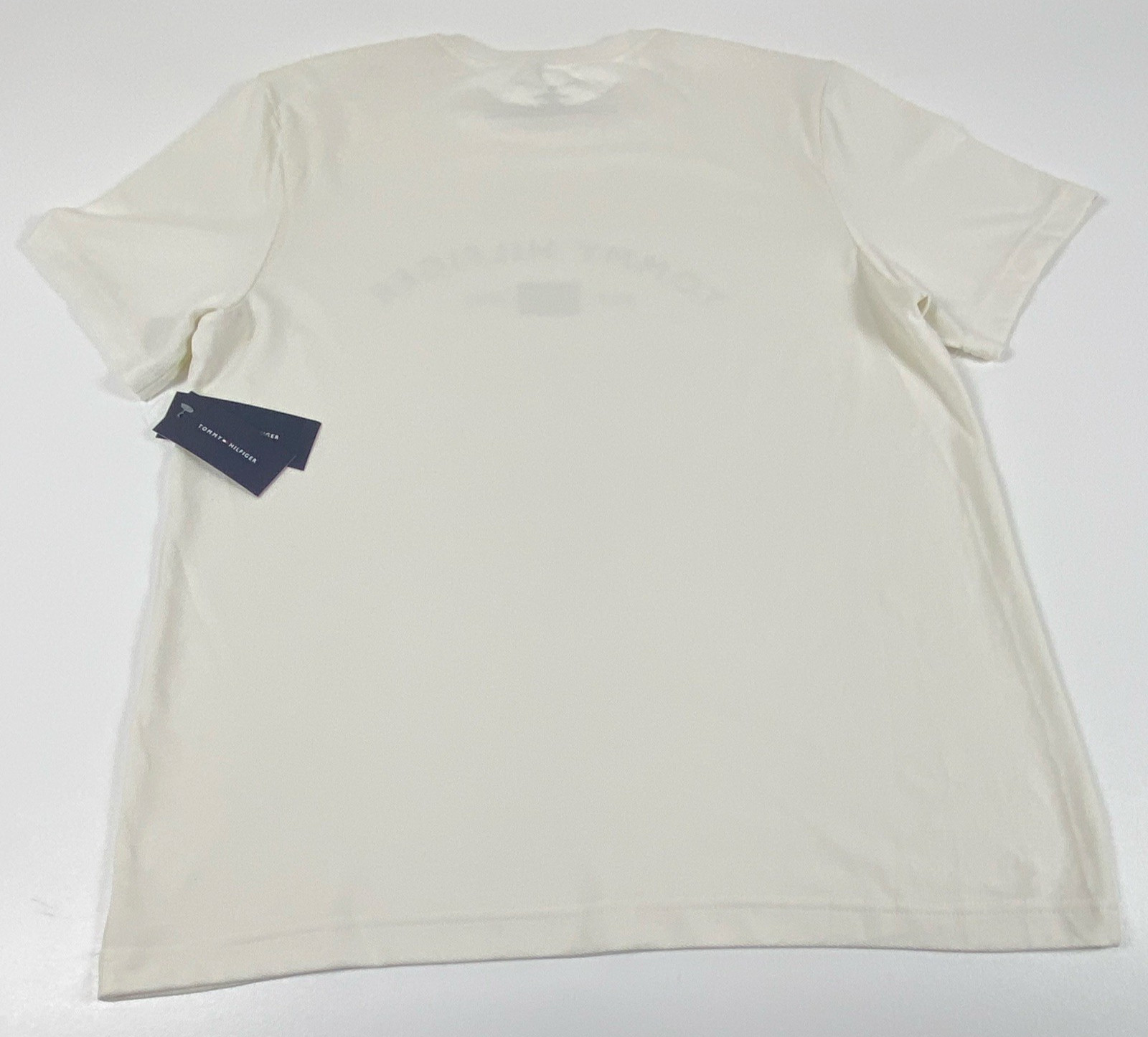 Tommy Hilfiger Men’s Crew Neck Short Sleeve Est. 1985 Flag Logo Tee M Beige