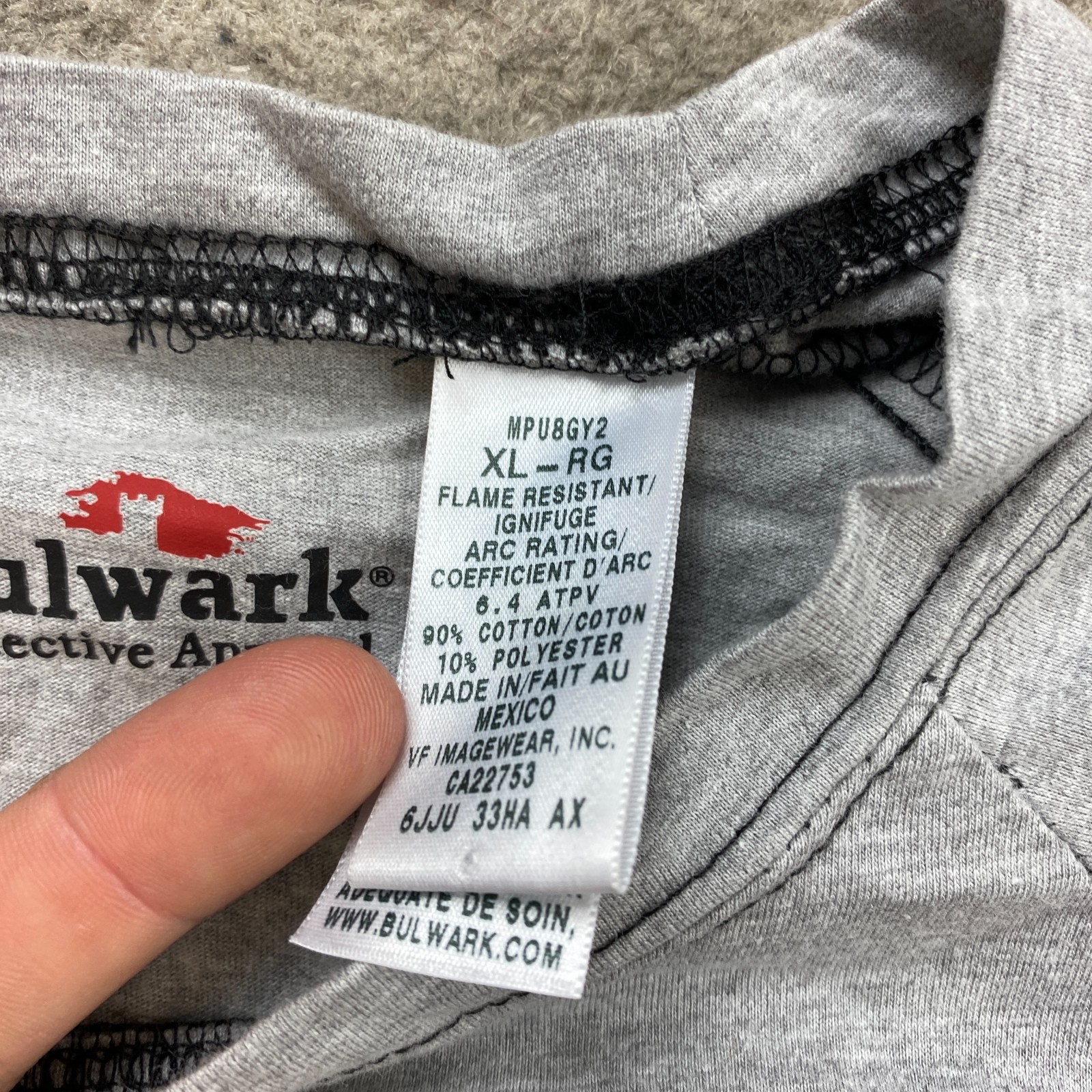 Bulwark FR Shirt Extra Large Gray CAT 2 CAL Flame Resistant HRC ARC Workwear Men