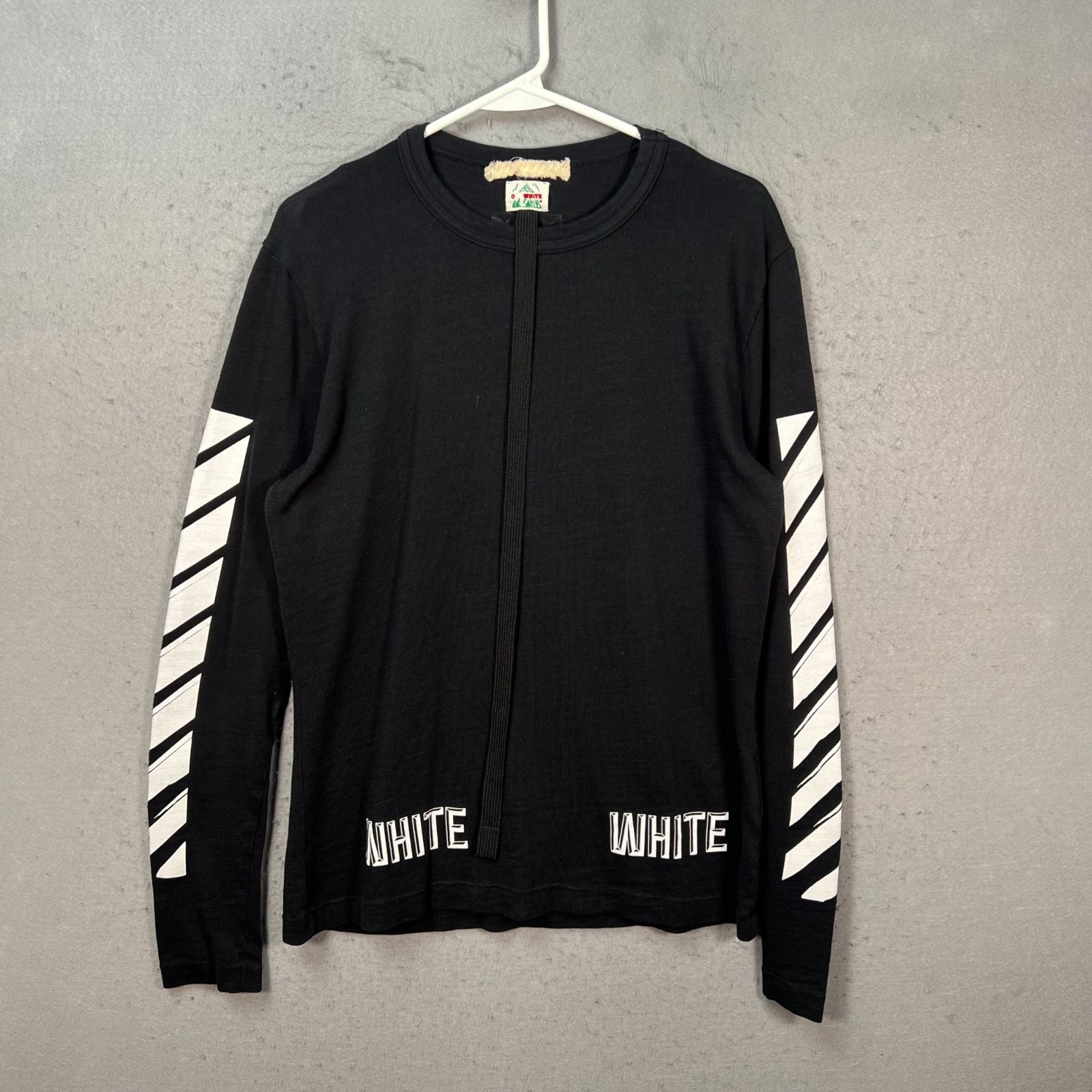 Off-White Mens Size Small Black Long Sleeve Graphic T-Shirt