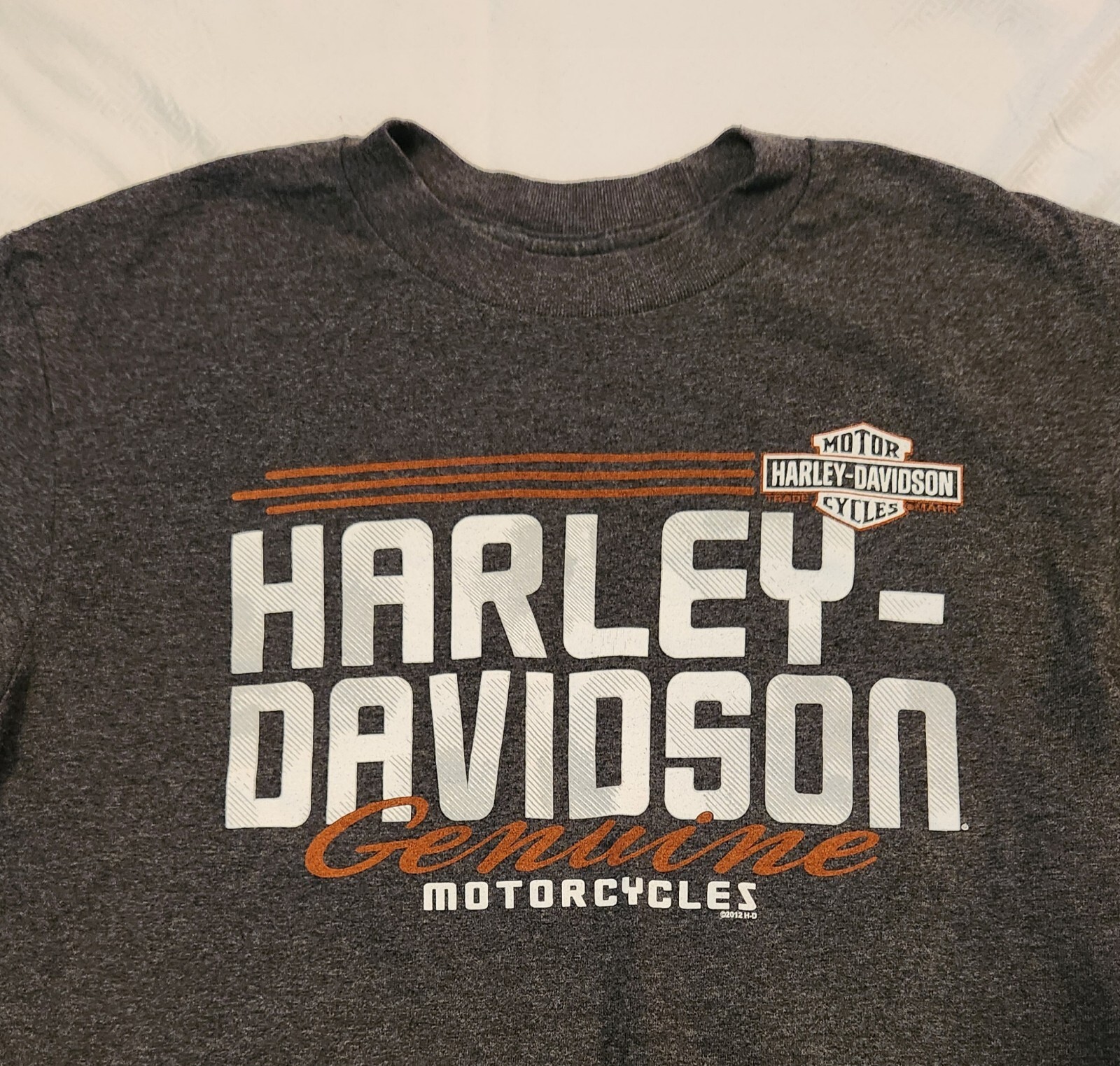 Harley Davidson Geneve Switzerland Flame Dice Short Sleeve T-shirt D. Gray – M