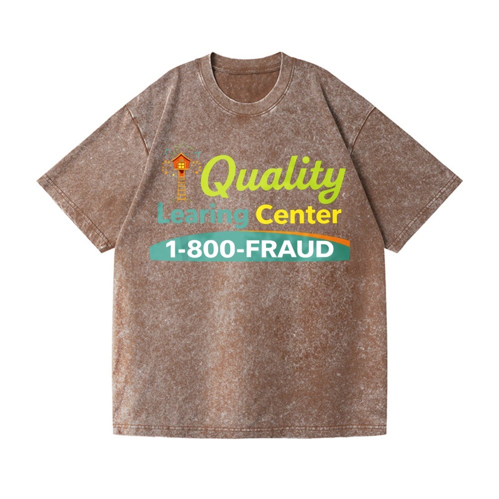 Quality Learning Center 1-800-FRAUD Washed Oversized T-Shirt Funny Meme Tee