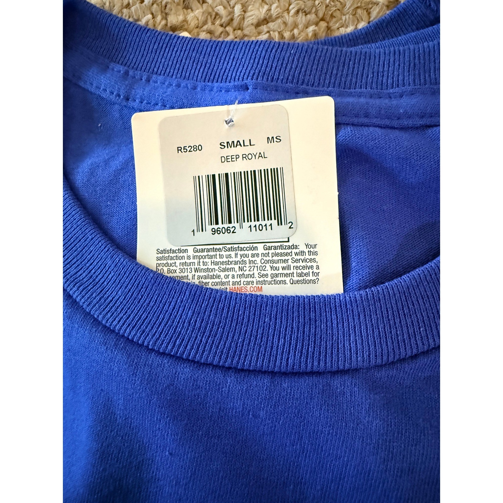Hanes R5280 Mens Small Deep Royal Blue Crew Neck Short Sleeve T-Shirt NWT 3 Pack