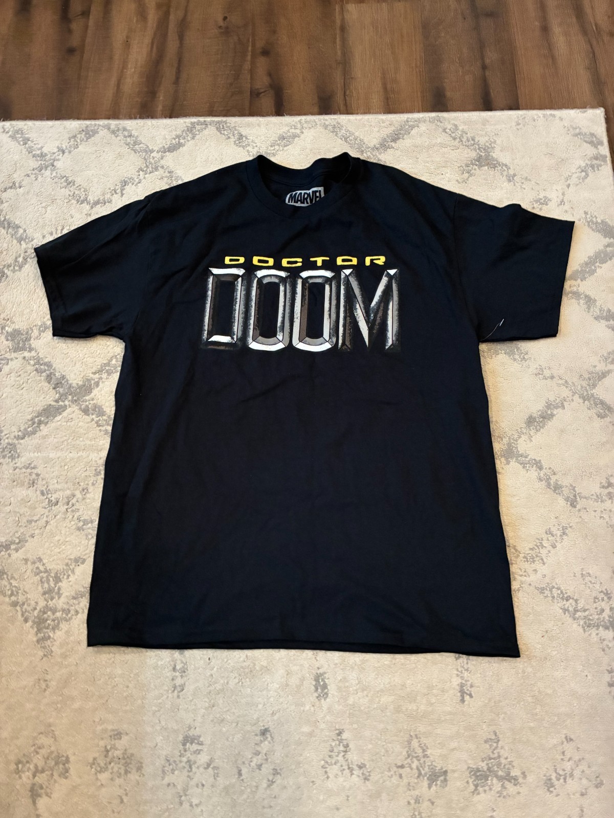 Large New no Tags Doctor Doom Marvel Retro look Shirt Black 2 Sided L Dr Fantast