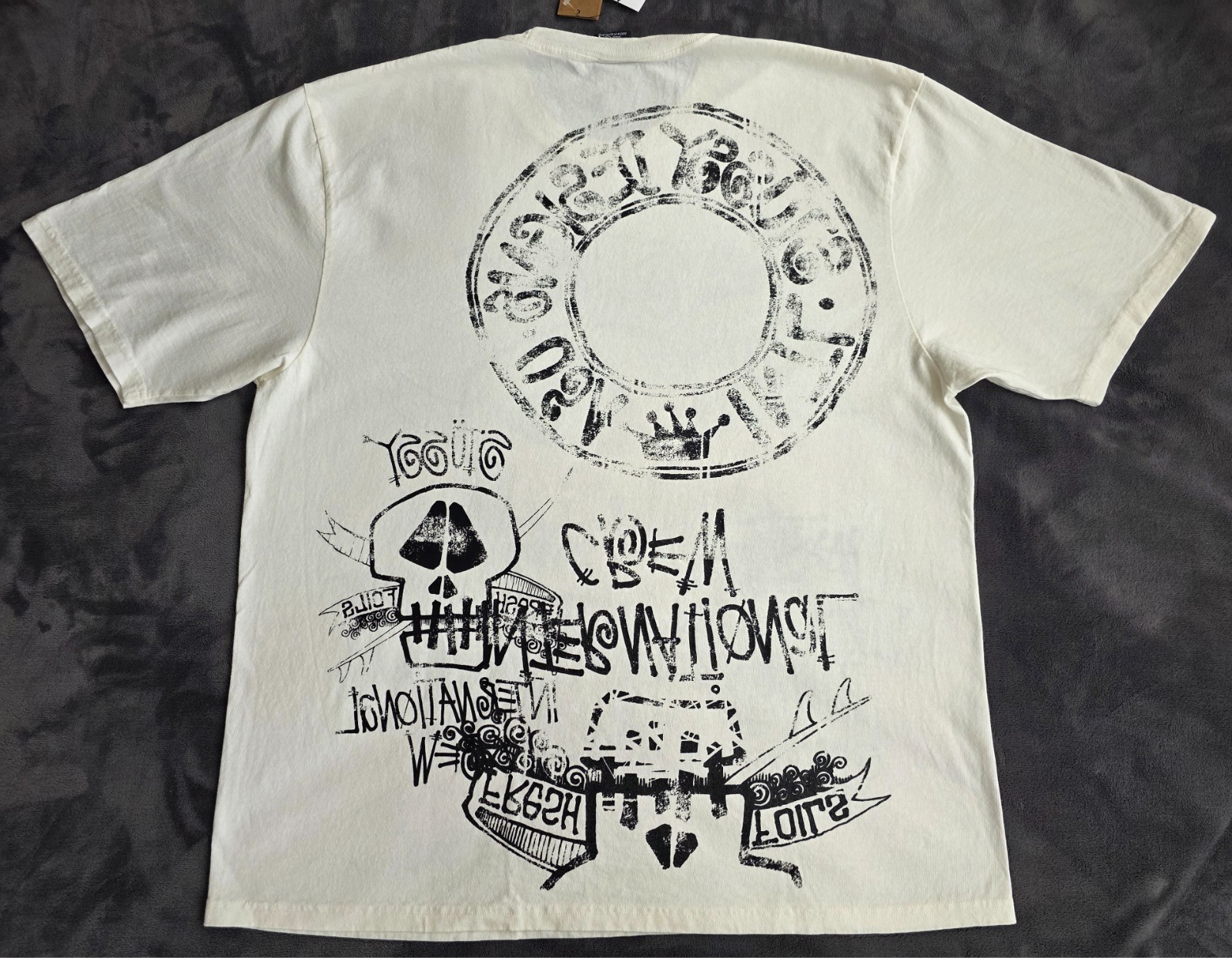 Stussy Skulls Pigment Dyed T-Shirt XL NWT