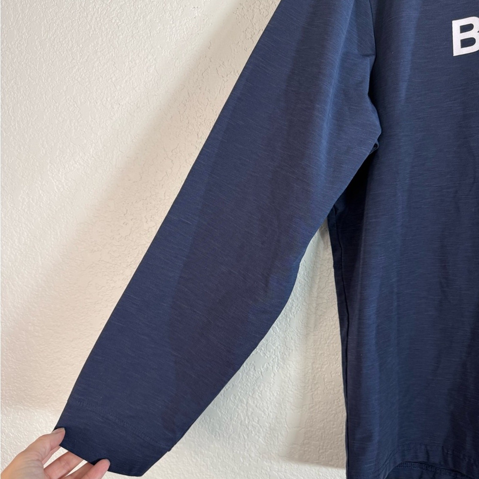 Bonobos Golf Slim Fit Long Sleeve T-shirt Dark Blue Logo Casual Weekends Large