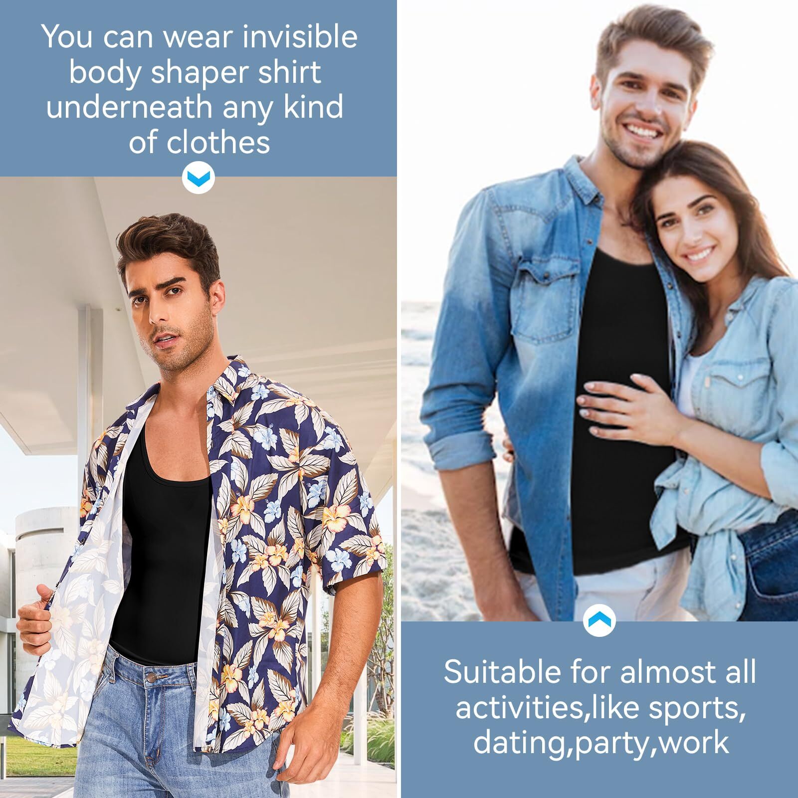 Men Gynecomastia Compress Tank Top Mens Slimming Body Shaper Vest Abs Undershirt