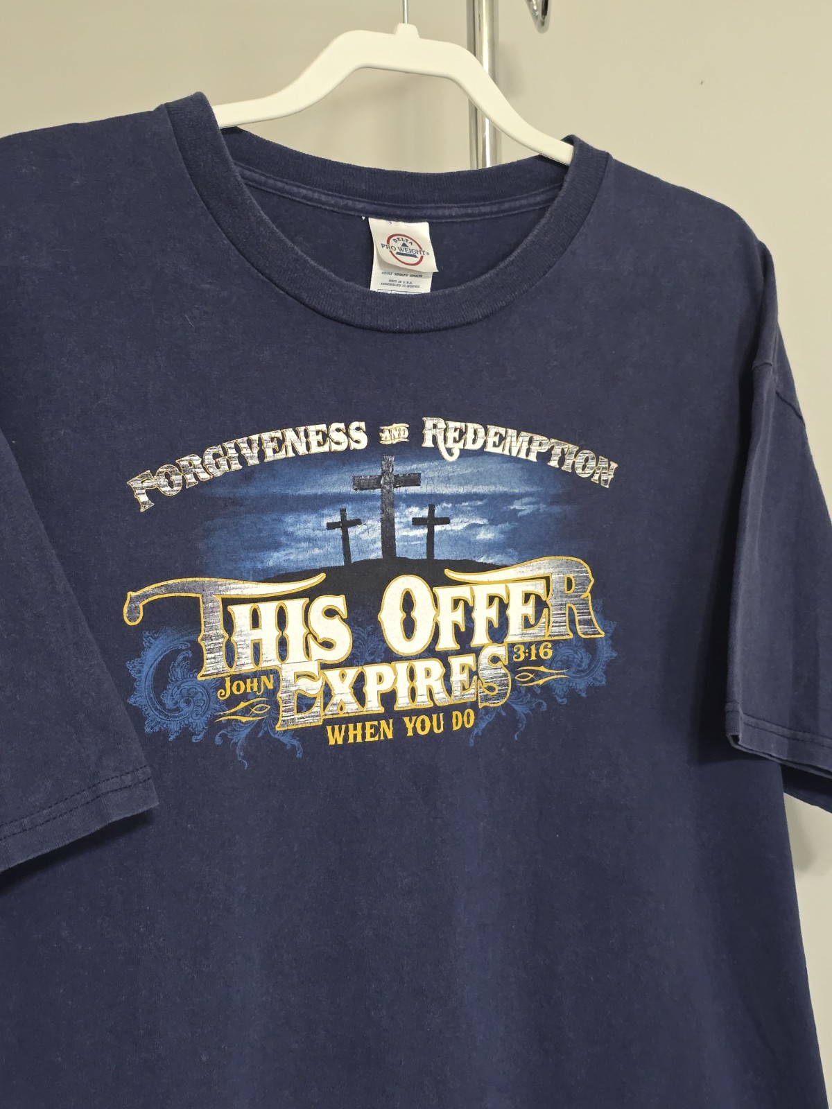 Vintage Y2K Forgiveness And Redemption John 316 Jesus TShirt Double-sided Sz XL