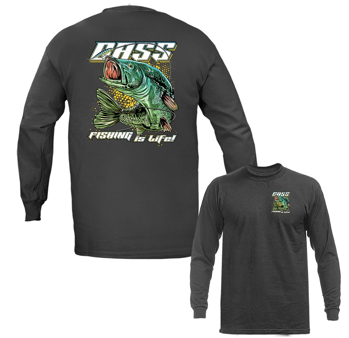 Bass Fishing Is Life Outdoor Sports Long Sleeve T-Shirts