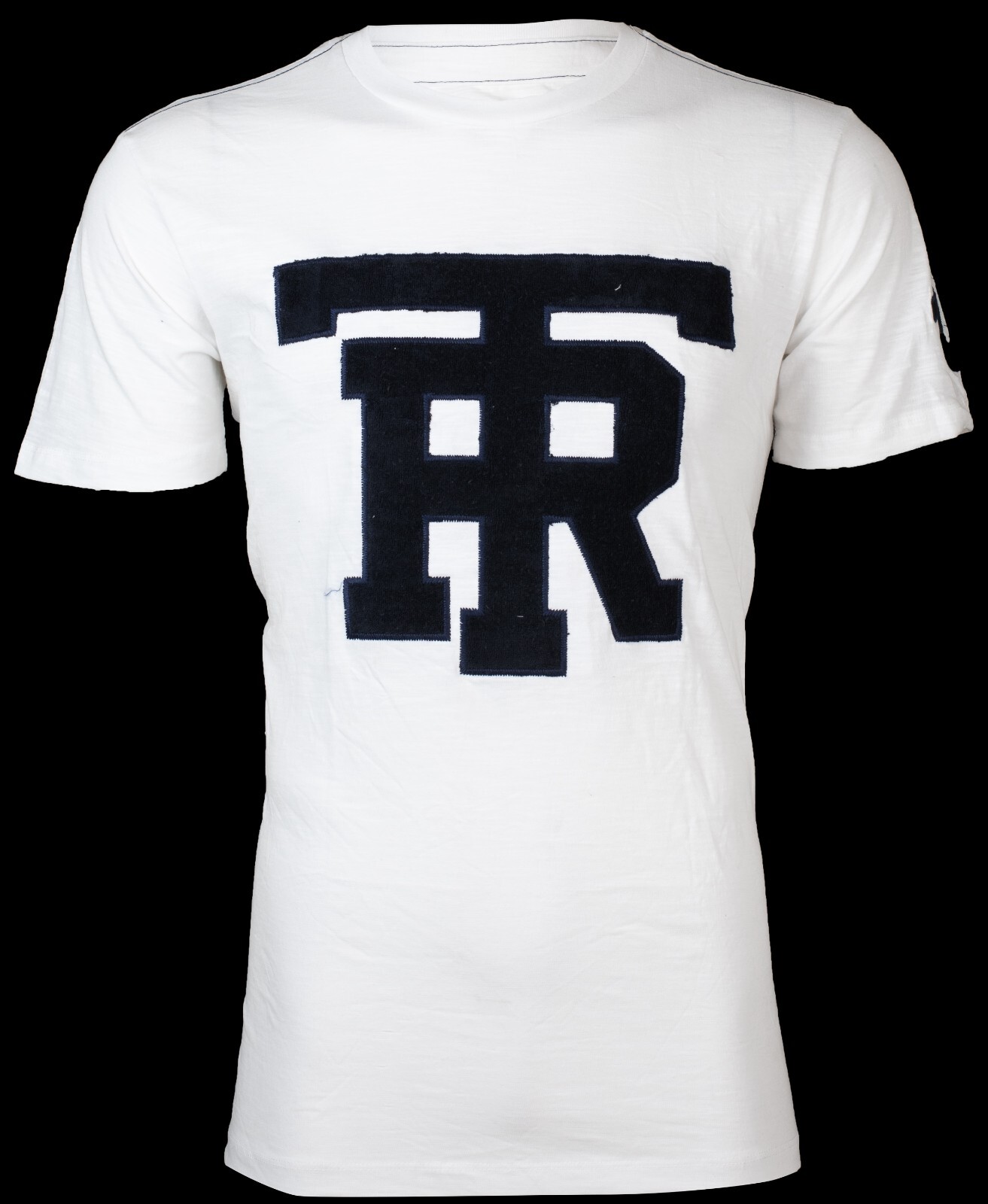$79 TRUE RELIGION White UNIVERSITY OF TR Short Sleeve Applique Graphic T-shirt