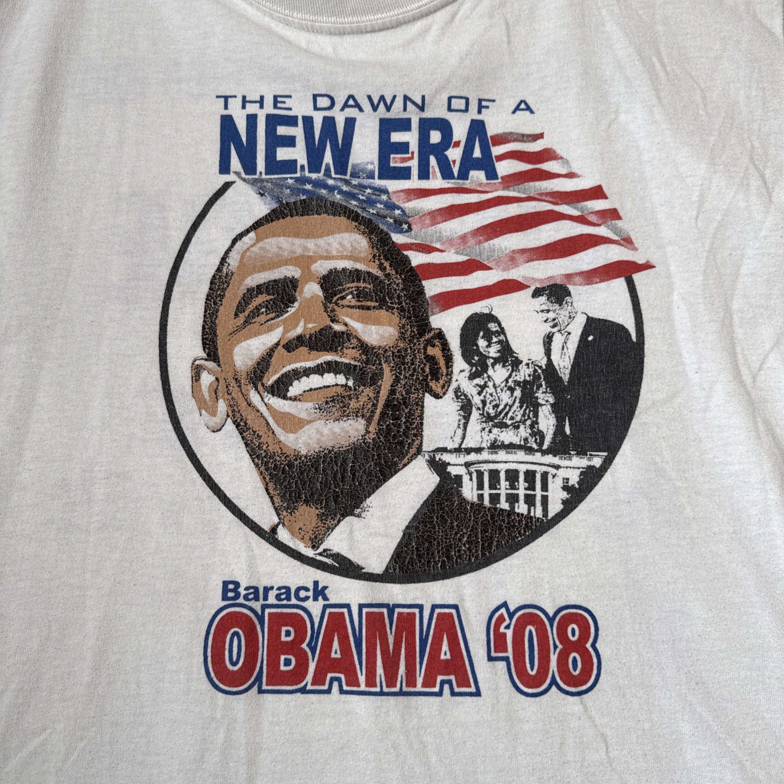 Hanes Heavyweight 50/50 Barack Obama ‘08 “The Dawn Of A New Era” Adult Size M