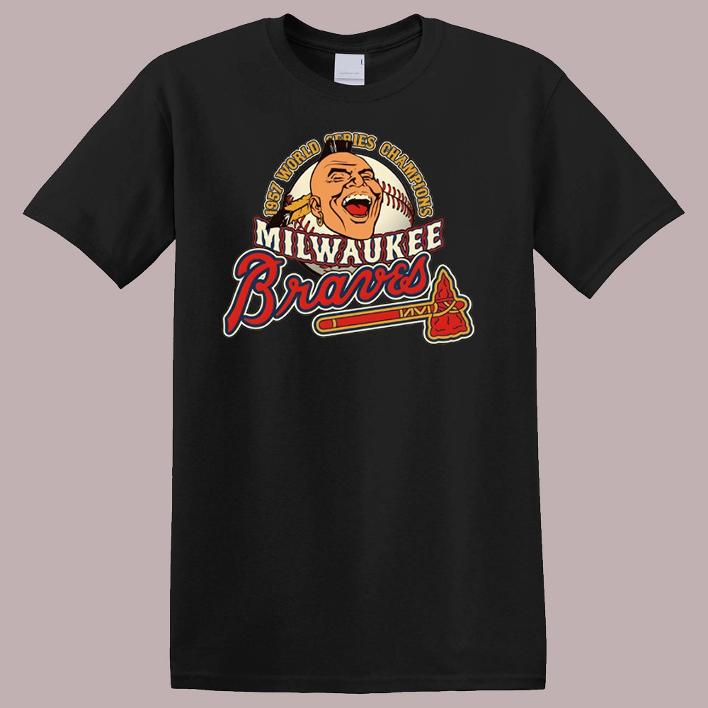 Milwaukee Braves World Champions Baseball Team Men’s Black White Size S-5XL