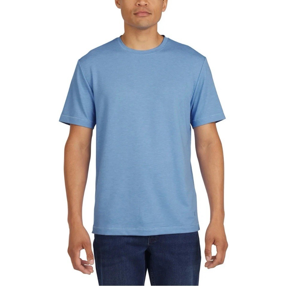 Lands’ End Men’s Short Sleeve Tee, Color Blue, Size Small, Classic Fit, Stretch