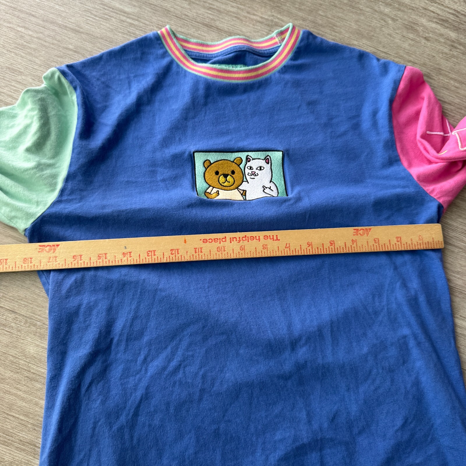 RIPNDIP X TEDDY FRESH 2.0 Colorblock Long Sleeve Graphic T-Shirt Men’s S