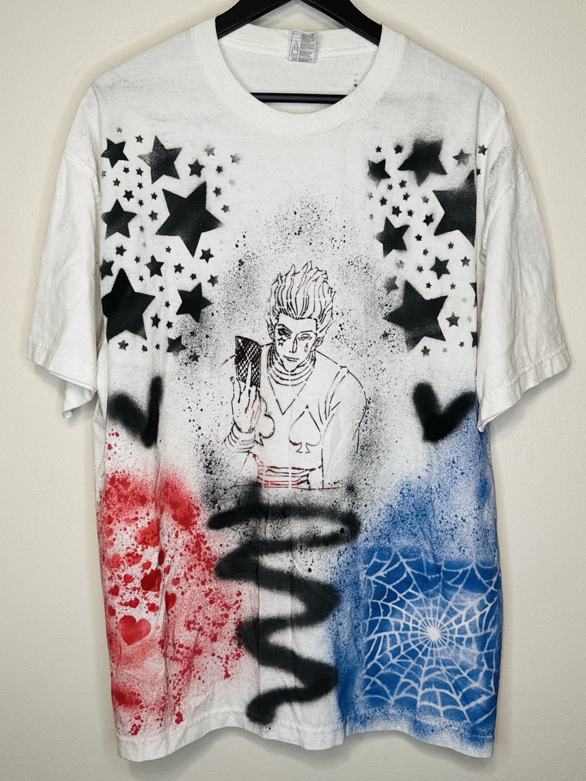 Hunter x Hunter Hisoka Killua Custom Airbrush Style Tee XL Y2K Anime Shirt