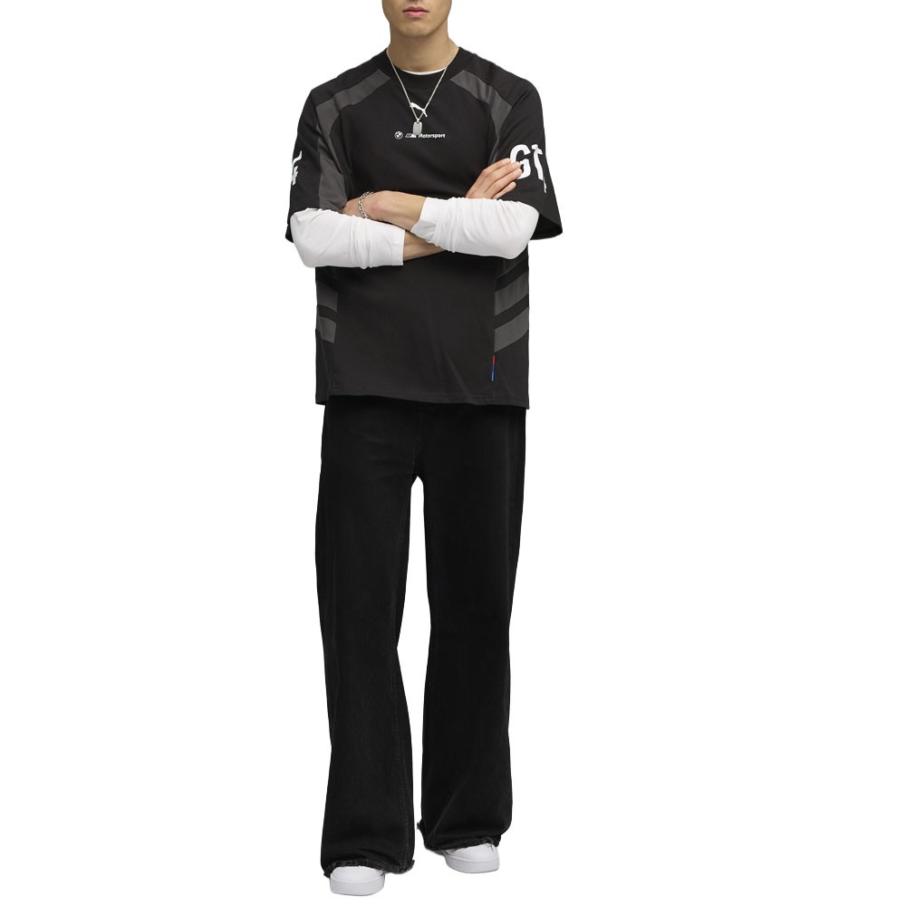 PUMA Bmw M Motorsport Lifestyle Crew Neck Long Sleeve T-Shirt Mens Black Casual