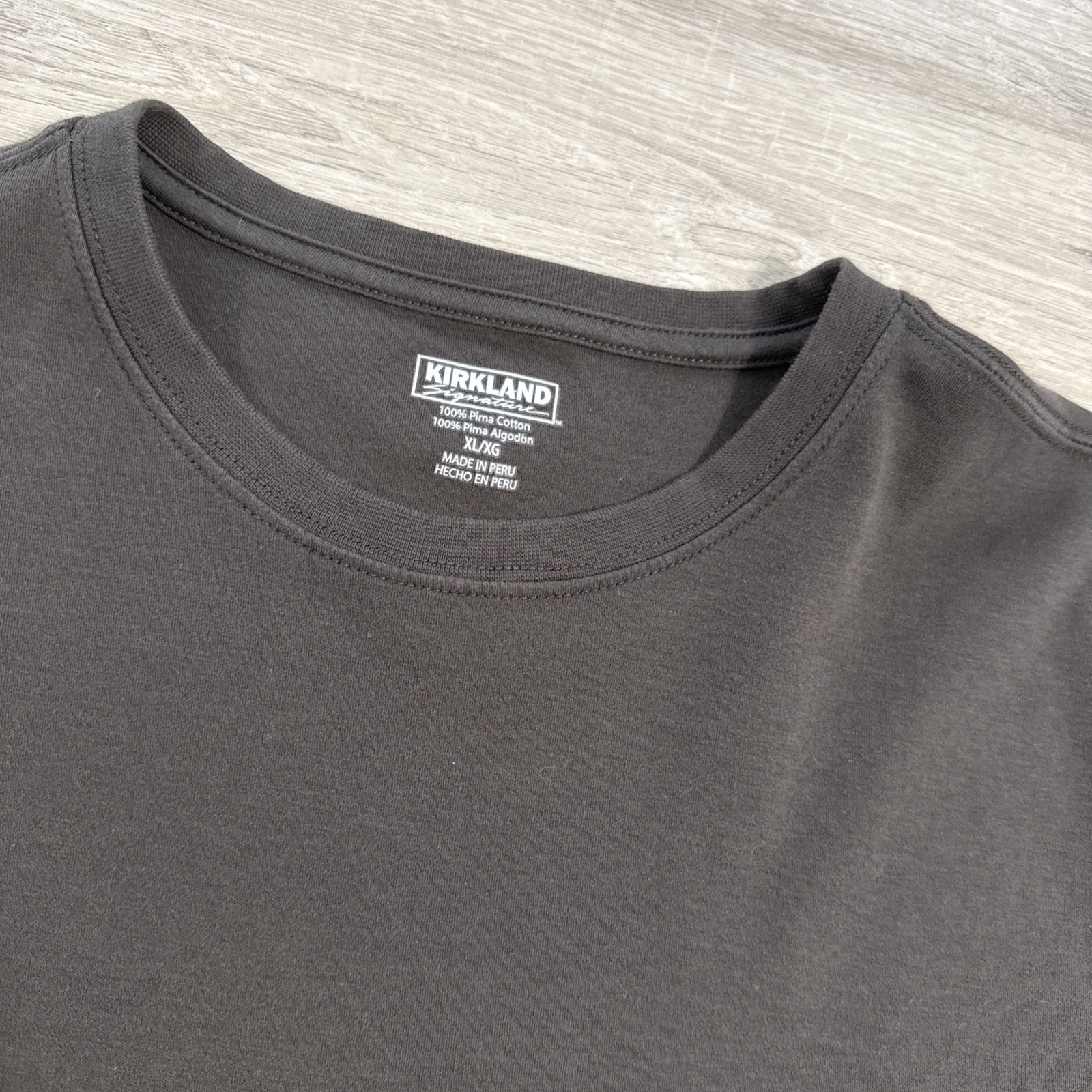 Kirkland Signature Shirt Men’s XL Black Pima Cotton Basic Solid Tee