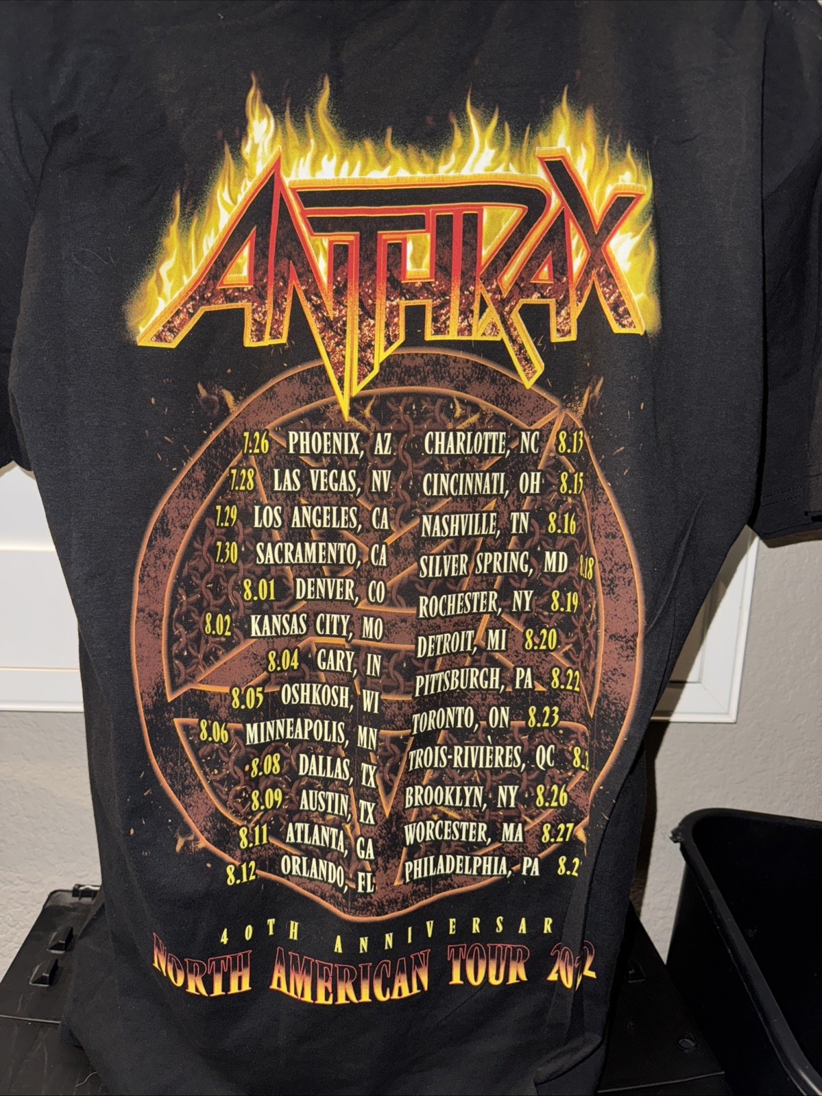 Anthrax Official XL 40th Anniversary Of Metal North American 2022 Tour New