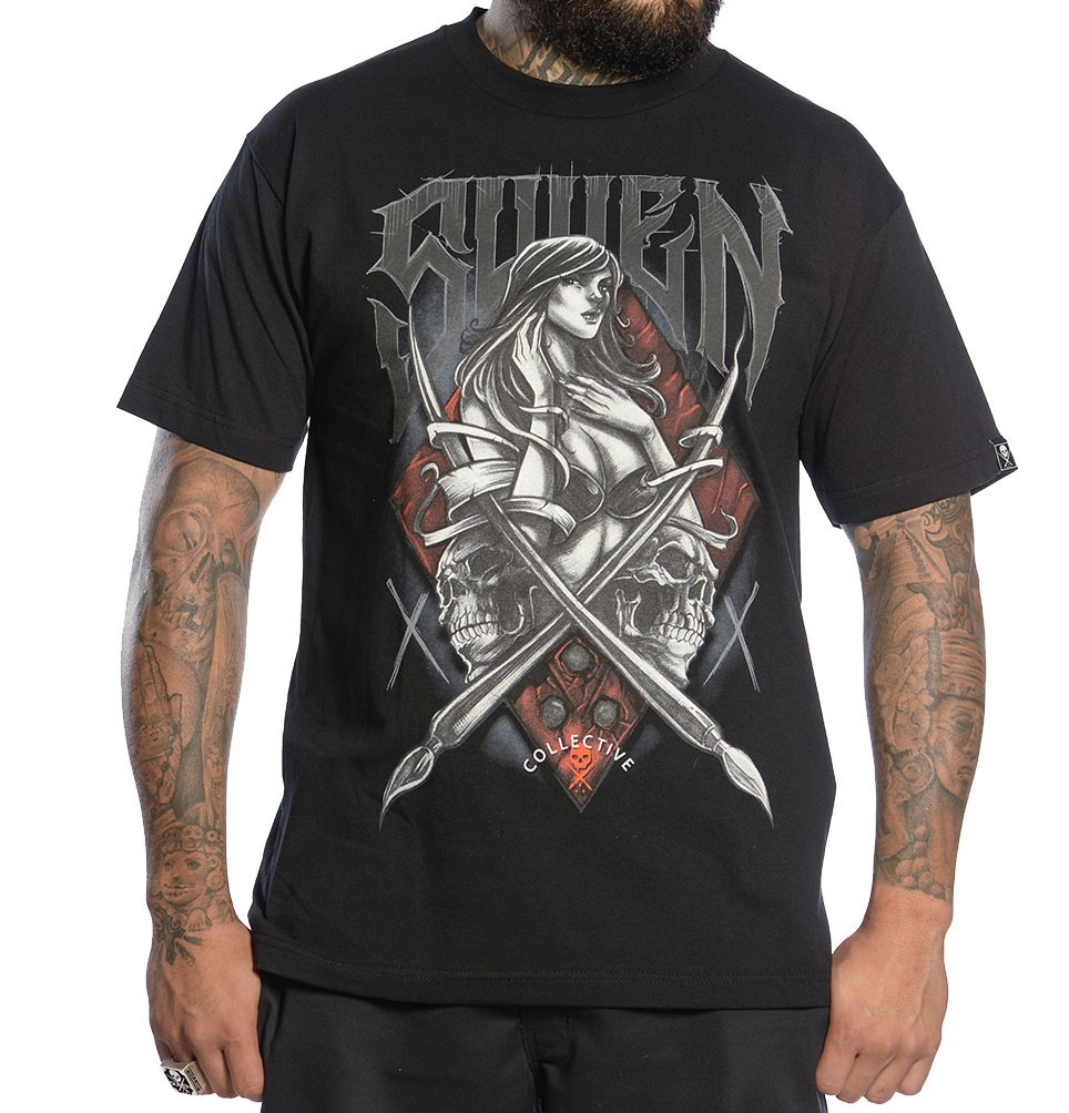 SULLEN CLOTHING SACRED BADGE TATTOO INK BLACK PUNK GOTH T SHIRT S-5XL