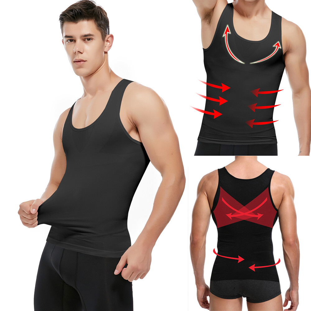 Men’s Cool Dry Short Sleeve Compression Shirts Sports Baselayer Workout Tank Top