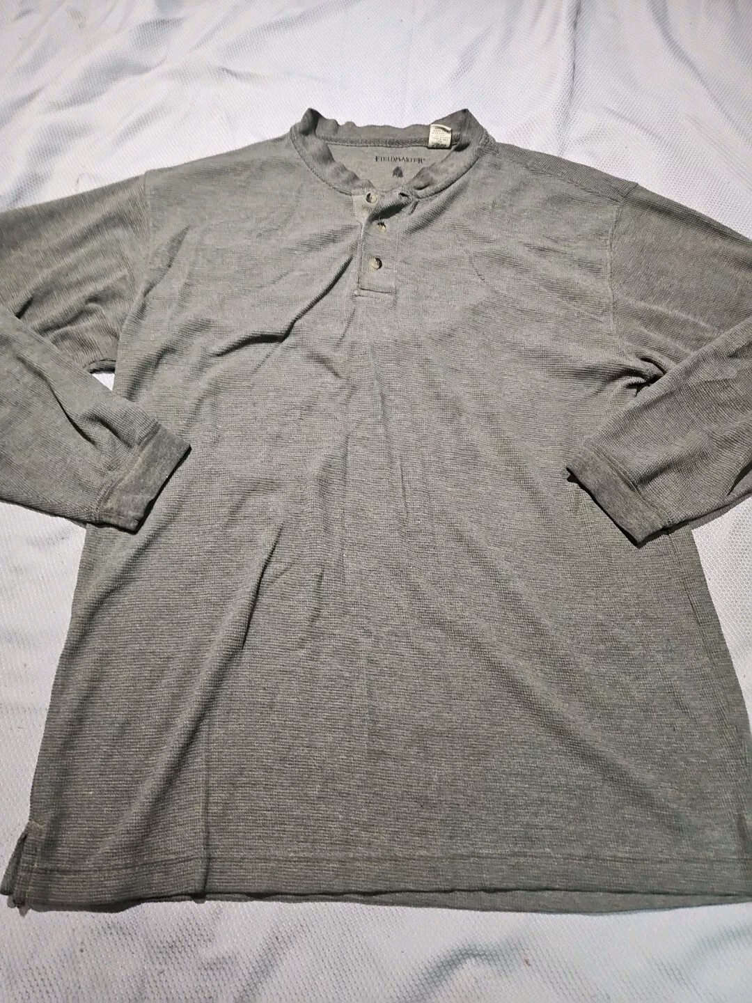 Field Master Shirt Mens Medium Gray Henley Outdoor Casual Daily Preppy Tee