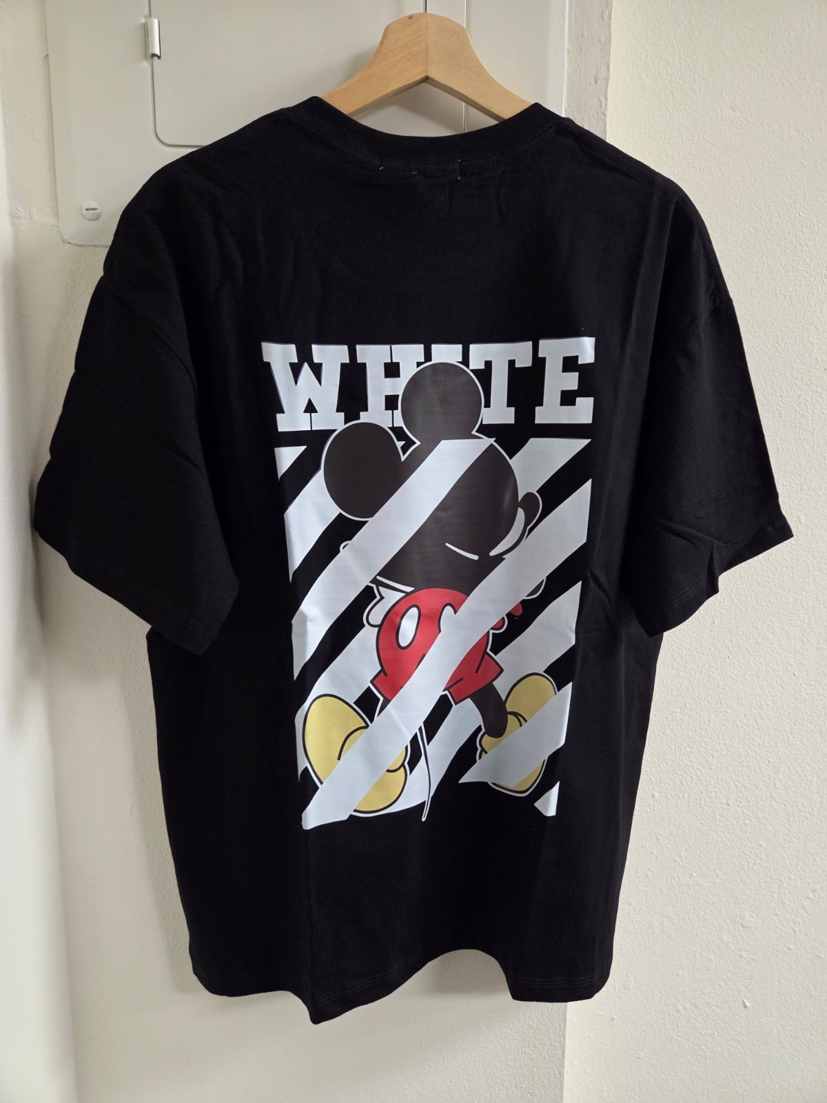 Off White X Mickey Graphic Print Black T-Shirt Cotton Regular Fit S/M/L/XL