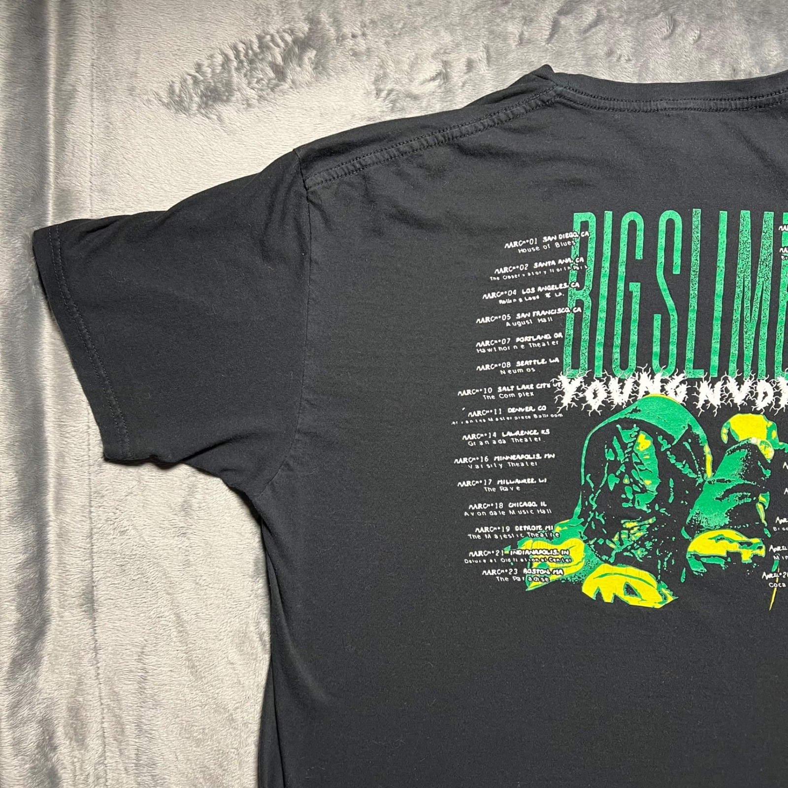 Young Nudy Shirt Black Big Slime 2023 Rap Tour Dates Concert Graphic Tee Mens XL