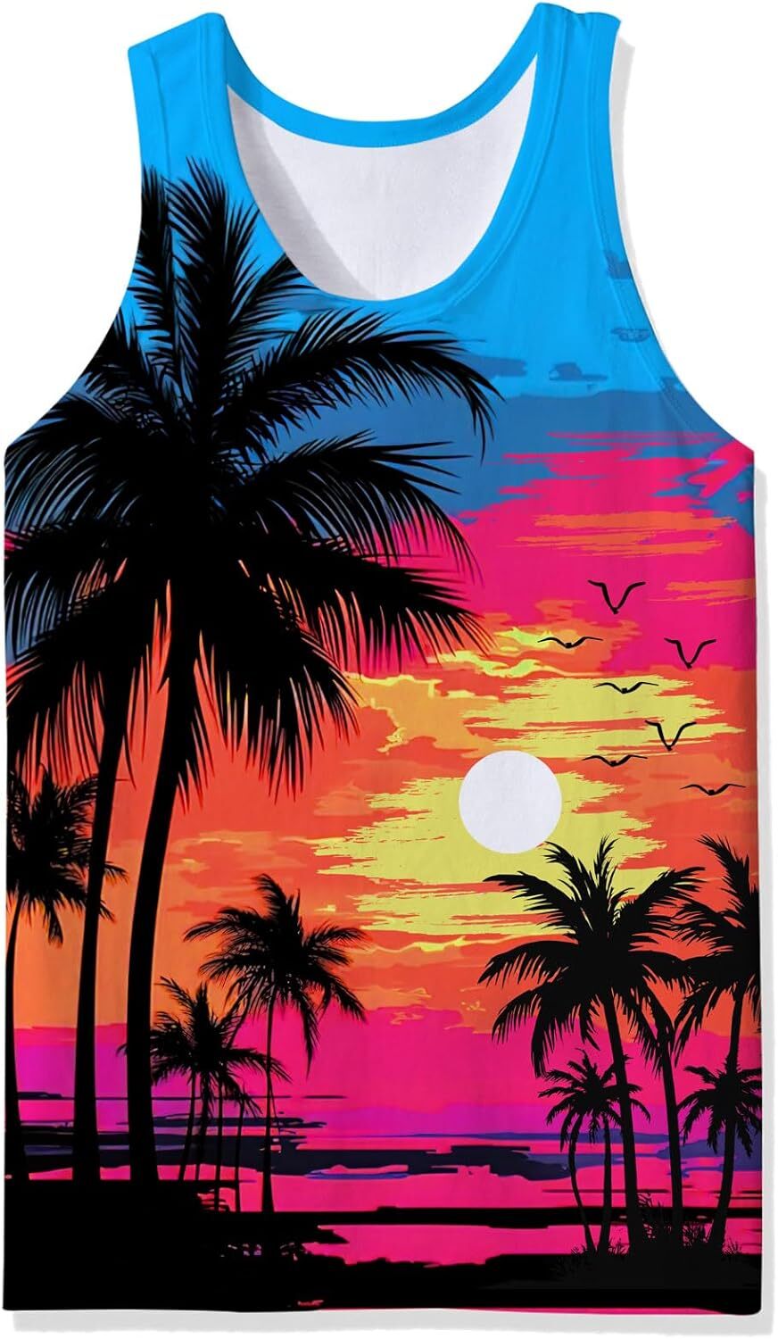 Mens Tank Tops Funny Graphic Summer Sleeveless Tank Top,comfortable, breathable