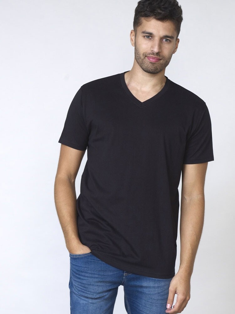 Dukes D555 Mens V-Neck T-Shirts Combed Cotton Regular and Plus Sizes Small – 8XL