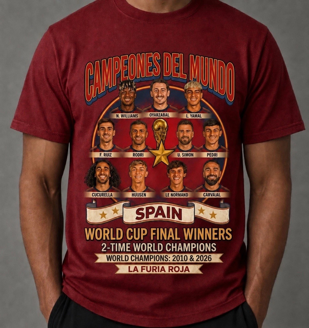 HOT ! Spain Soccer World Cup 2026 Champions T-Shirt