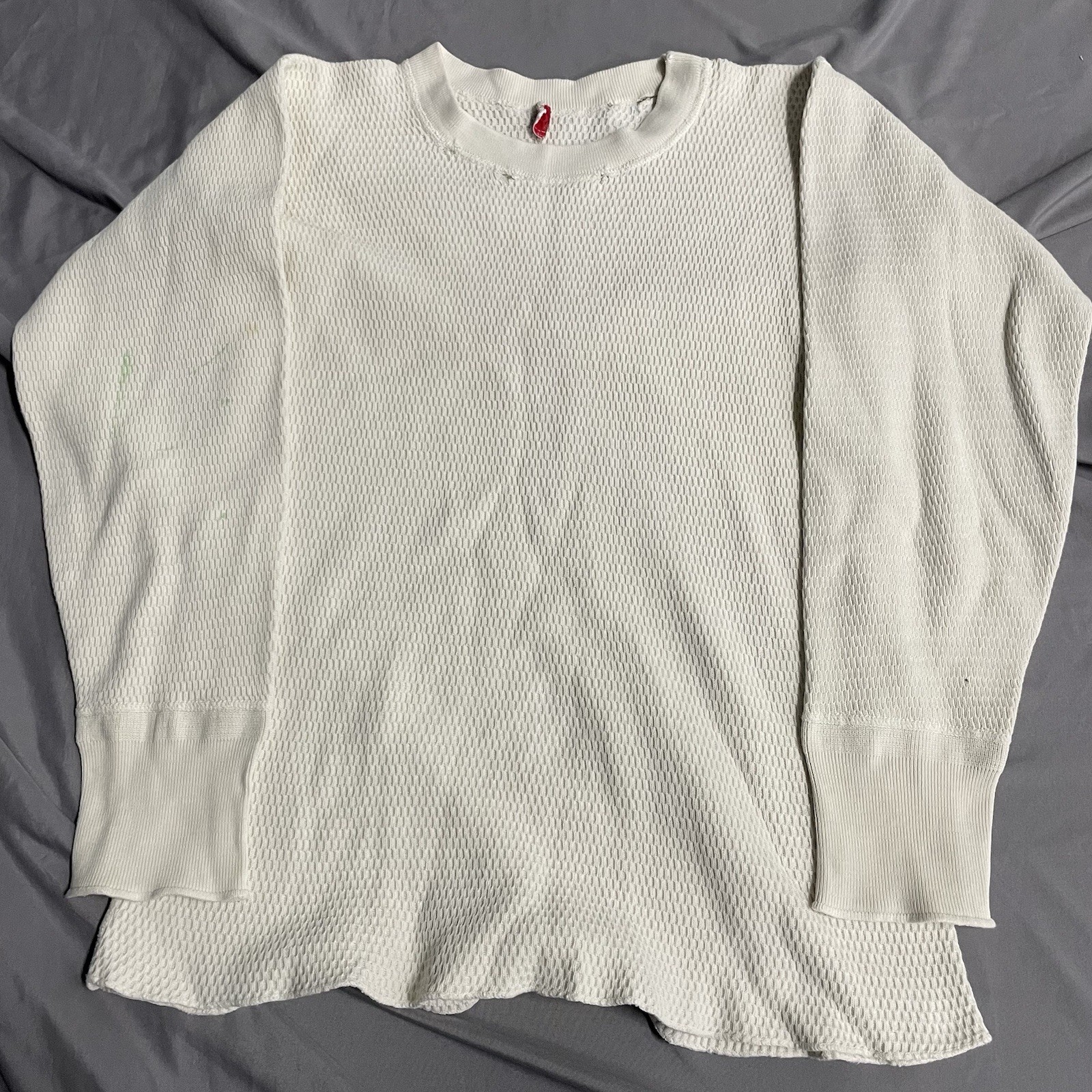 Vintage 40s 50s Flagg Bodyguard Utica Distressed Thermal Longsleeve Size Small