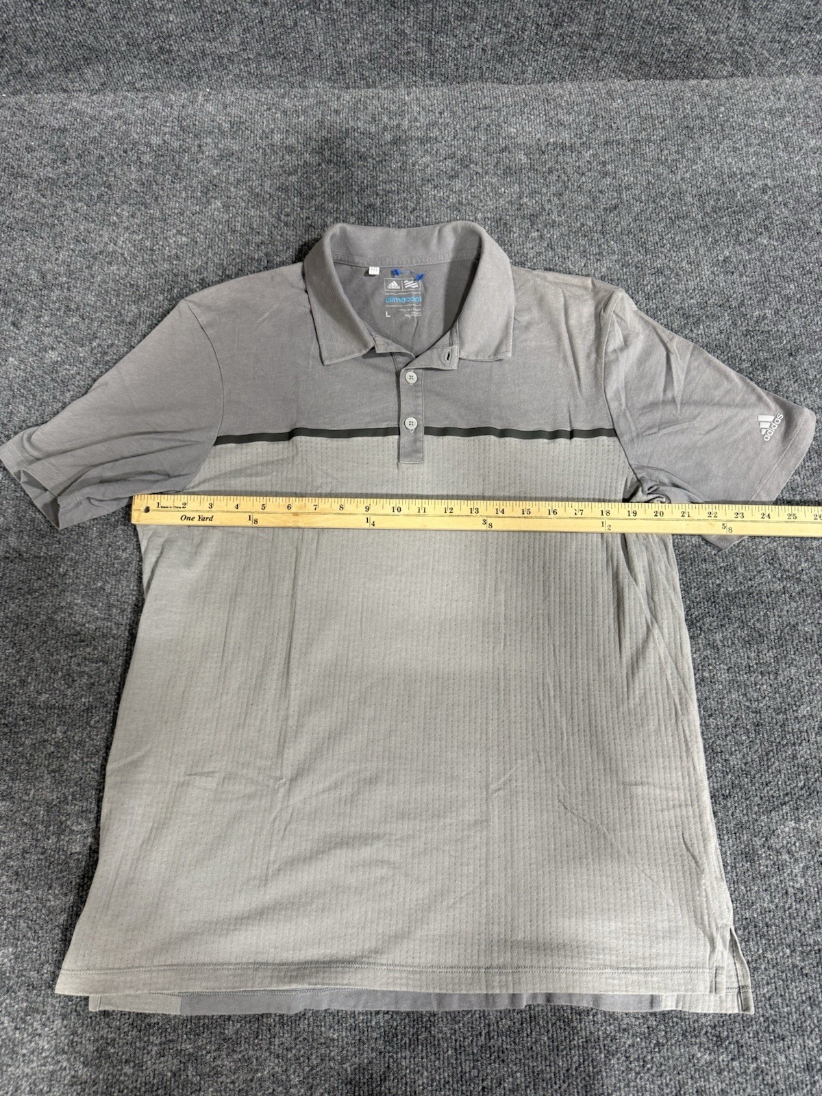 Adidas ClimaCool Golf Polo Shirt Gray Performance Short Sleeve Mens Large