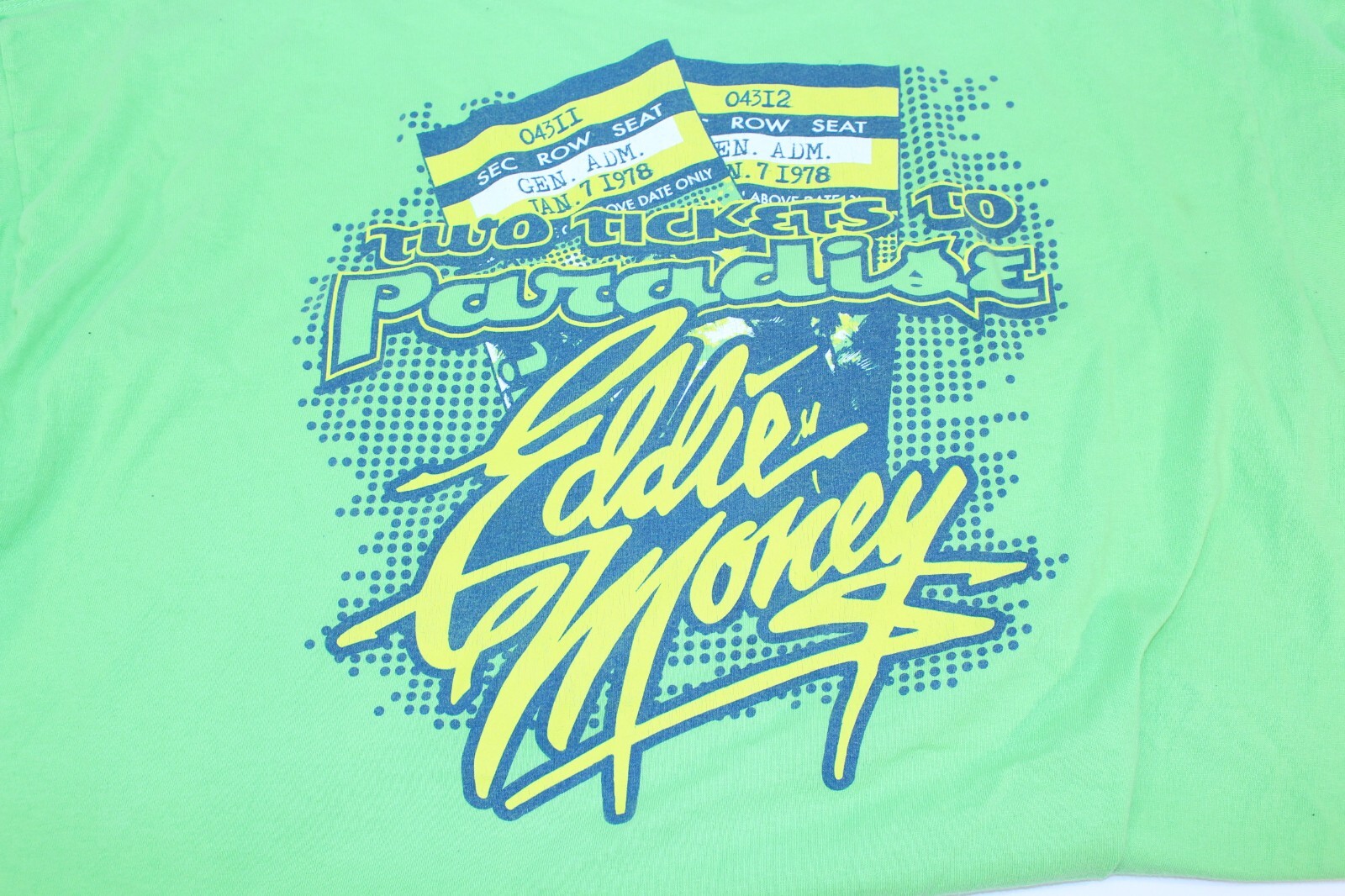 VTG Eddie Money Autograph Tour T-Shirt Tee 2XL Signature Band Auto Paradise Two
