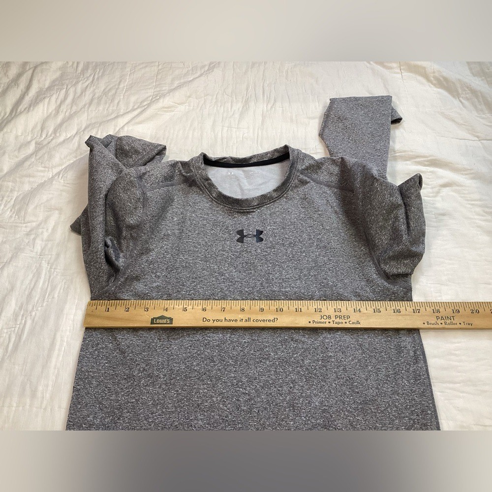 Under Armour Fitted Cold Gear Tee Shirt Small Mens Long Sleeve Athletic Gray
