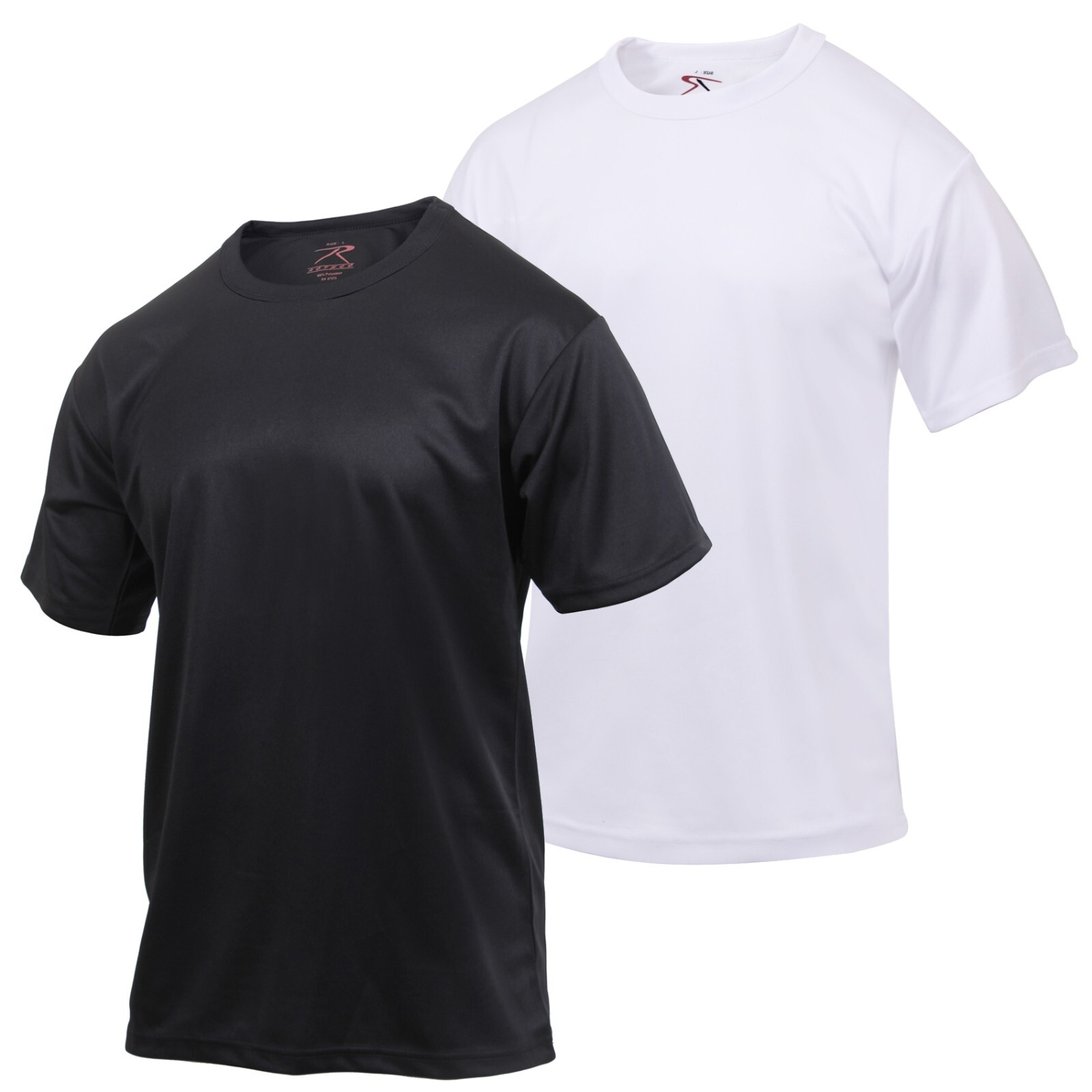 Men’s Moisture Wicking T-Shirt Black or White – Rothco Quick Dry Polyester Tee