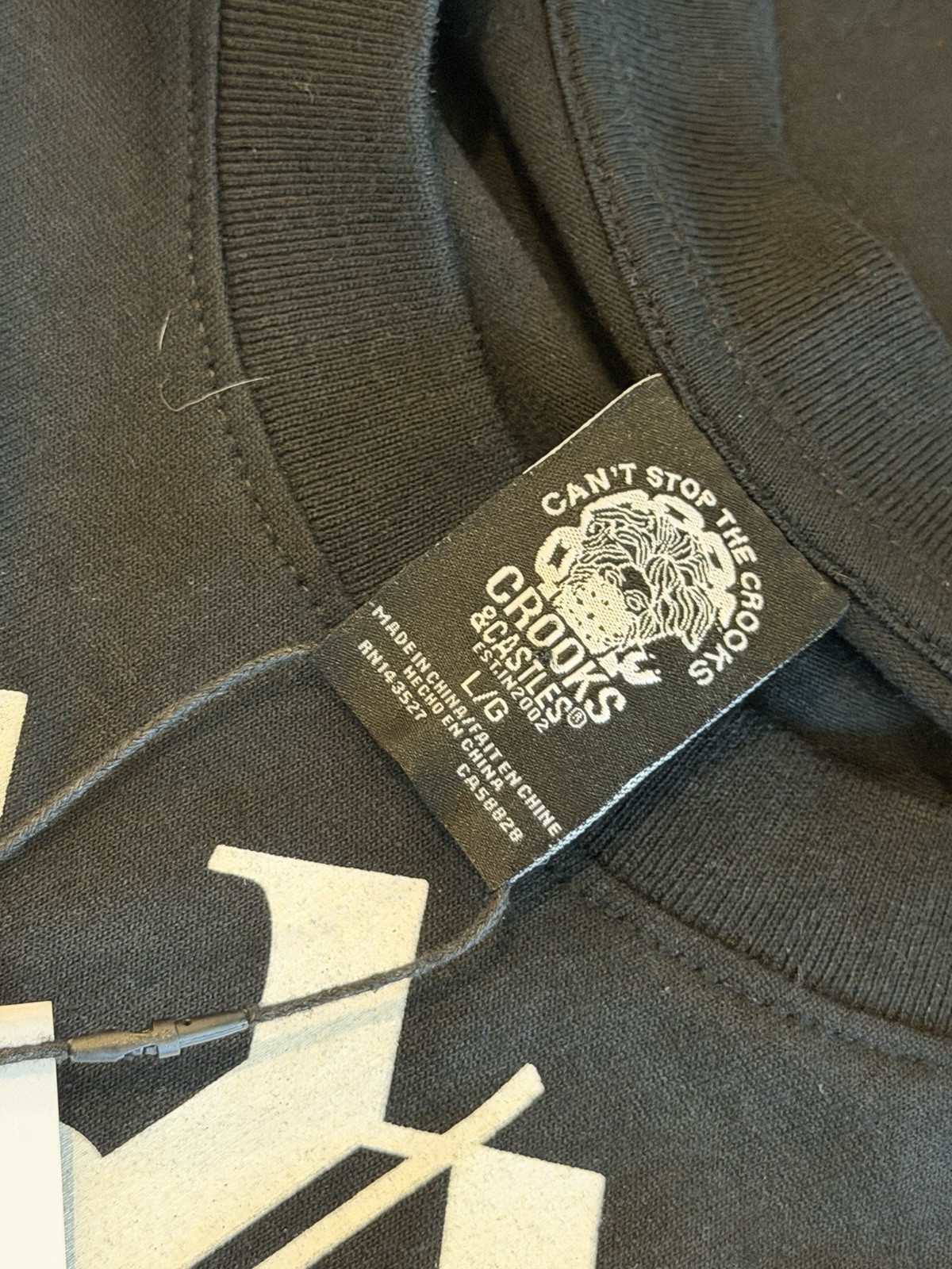 Crooks & Castles Men’s Black Heavyweight Relaxed Fit Graphic T-Shirt L