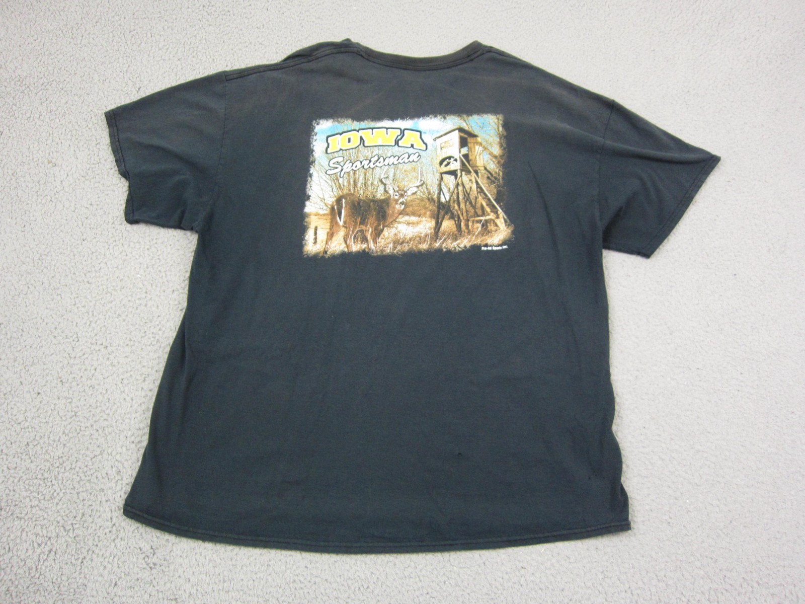Vintage Iowa Sportsman Shirt 2XL XXL Black Deer Hunting Graphic Outdoors Classic