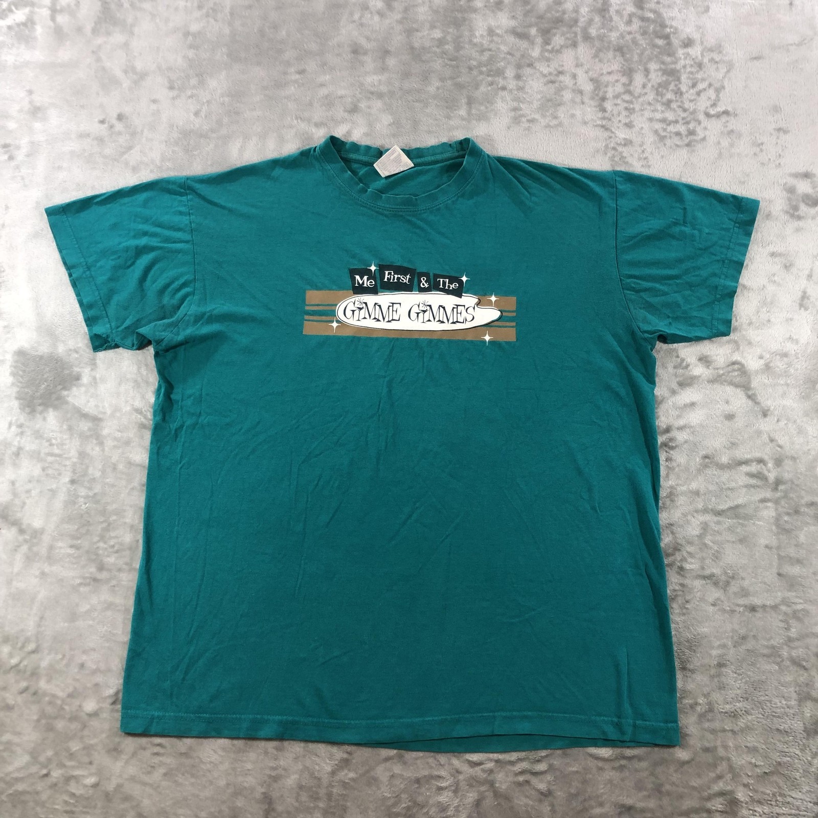 Me First And The Gimme Gimmes Shirt Mens Large Teal Blue Tour Tee Sol’s 2014