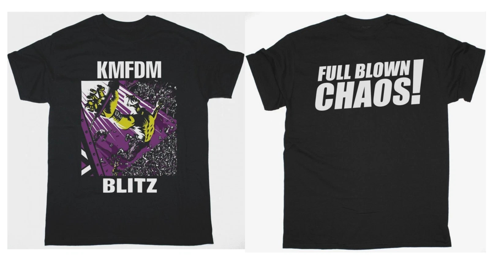 2 Sides KMFDM Band BLITZ Album S-5XL Heavy Cotton Black T Shirt HS326