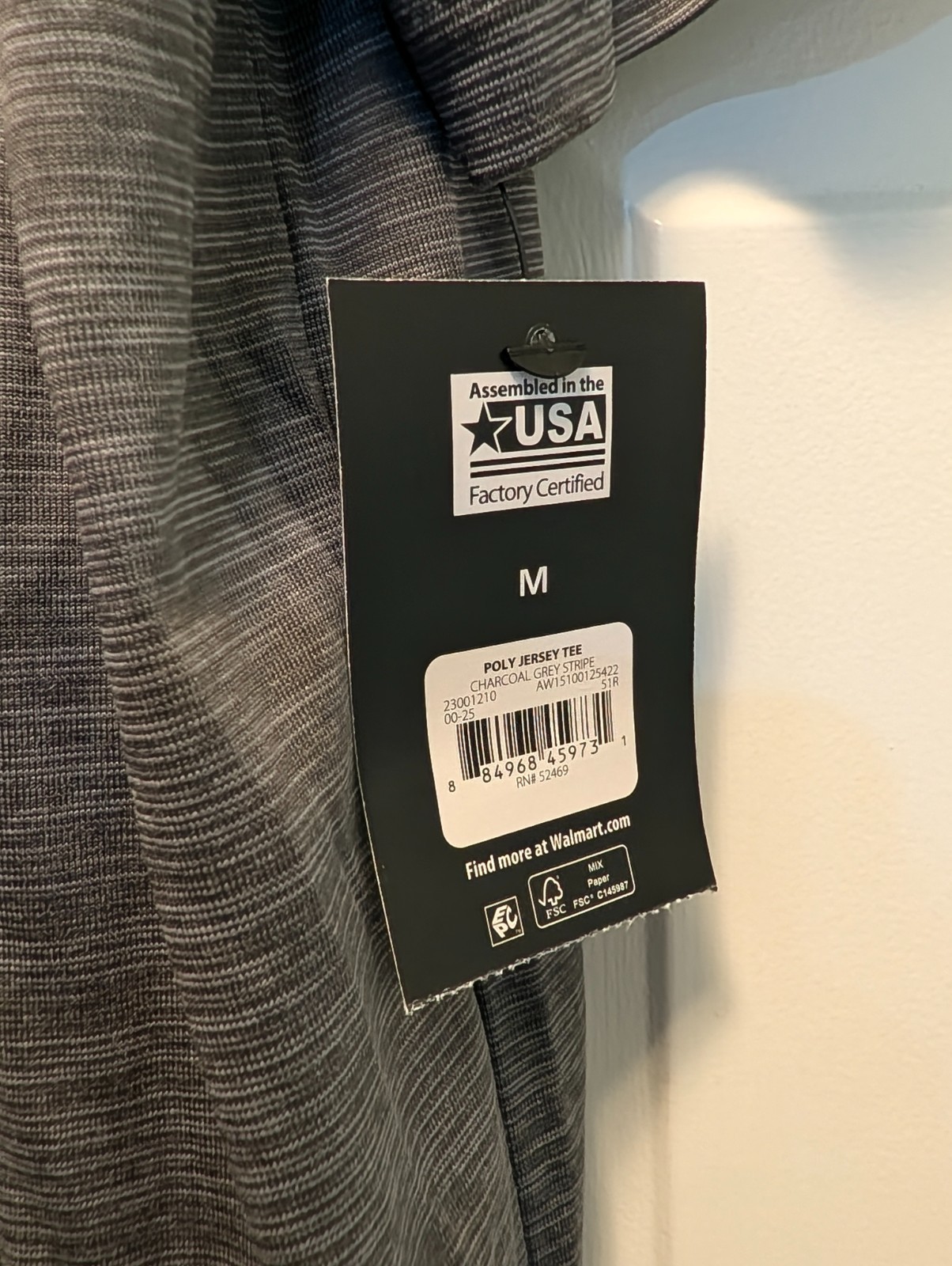 Athletic Works Driworks Quick Dry Tee Shirt Mens Medium Short Sleeve Gray NWT