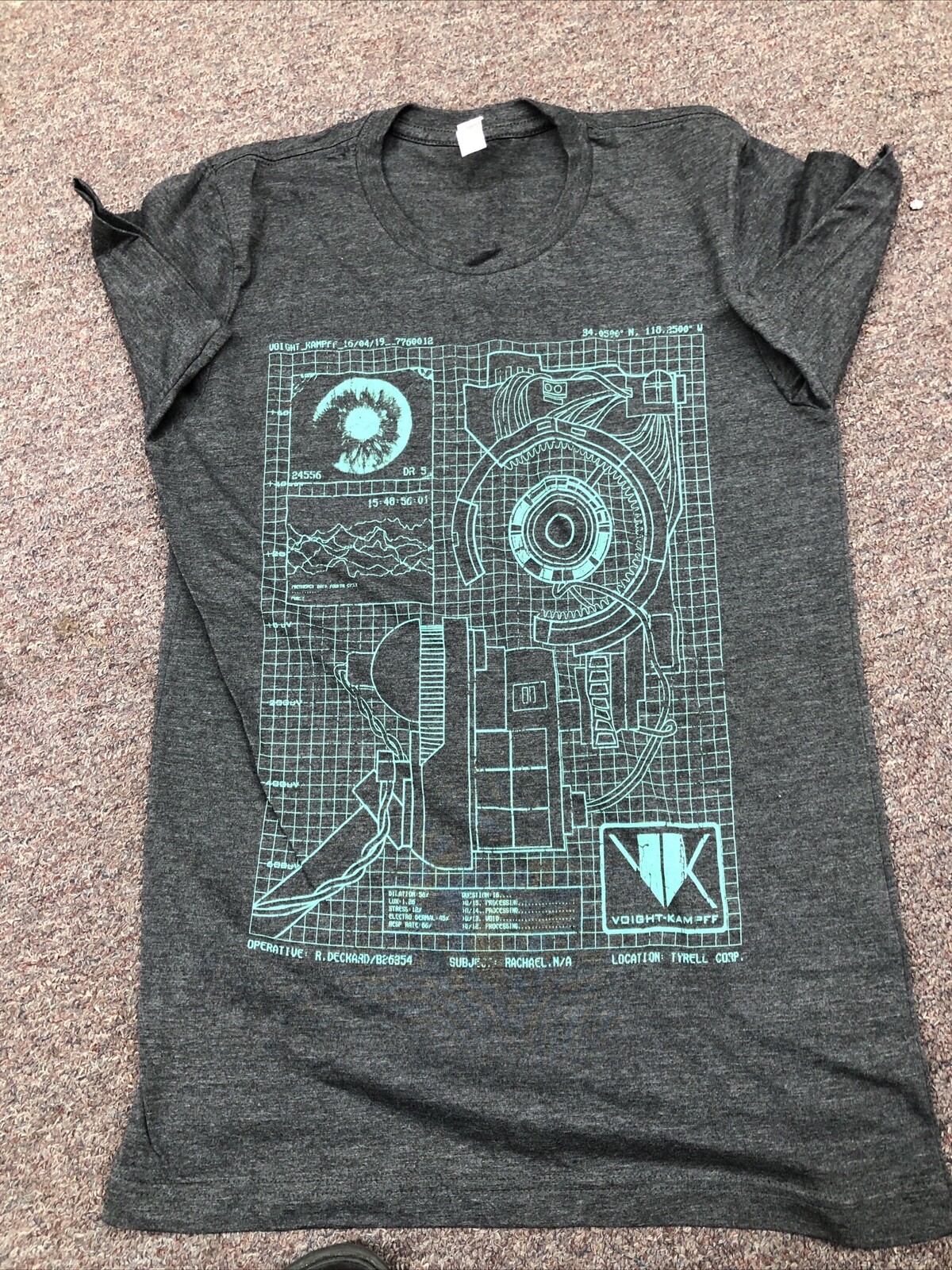Bella + Canvas Unisex T Shirt Small Jersey Tee Shirt Blade Runner Gray