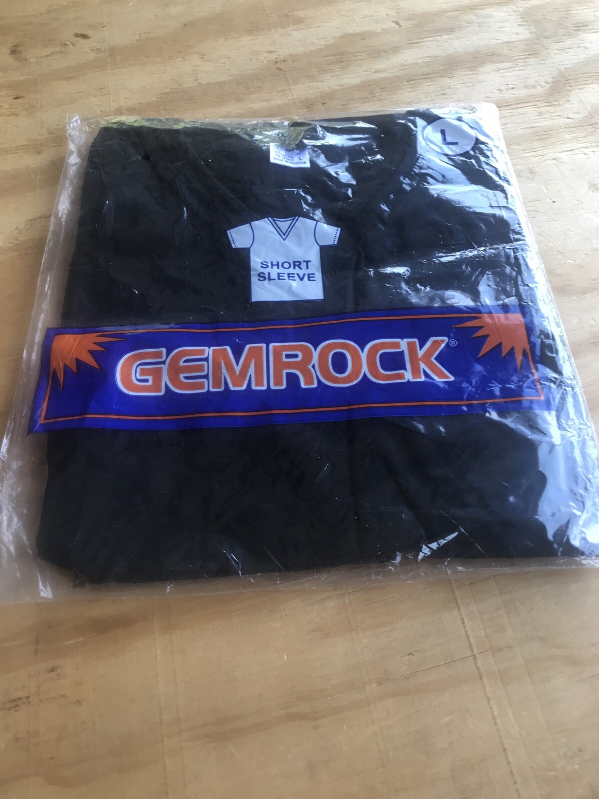 Gemrock Short Sleeve Plain Black V T-shirt SunWear Fashion Large 100% Cotton