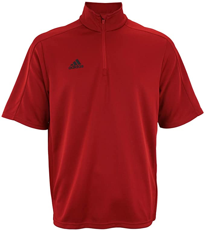 adidas Game Built Short Sleeve QuarterZip Top Men’s Multisport, Power Red M