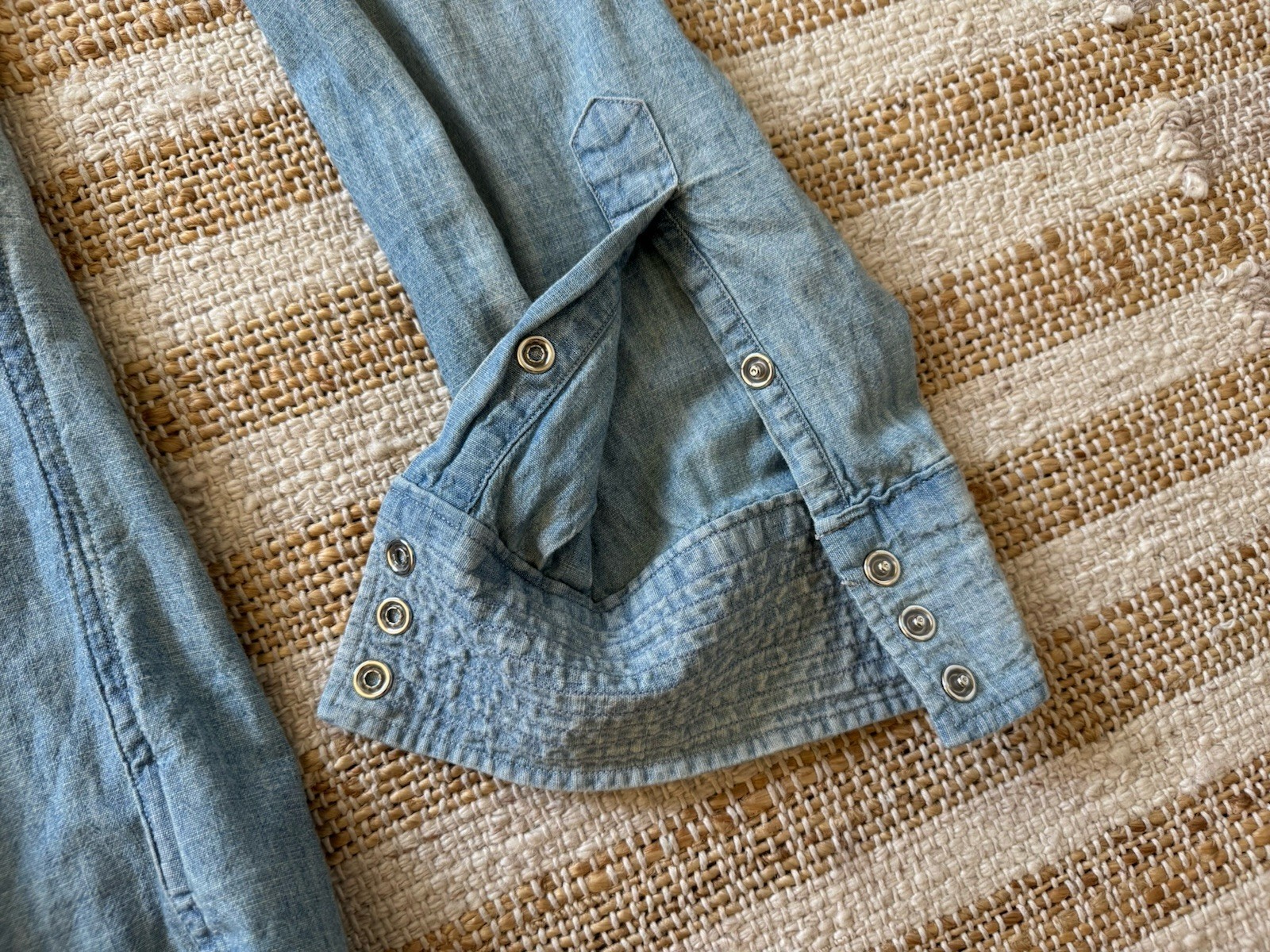Double RL RRL Polo Ralph Lauren Western Chambray Snap Shirt Large