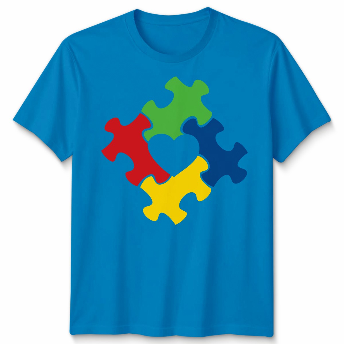 Colorful Abstract Puzzle Piece Support Unisex Tshirt Neurodiversity Support
