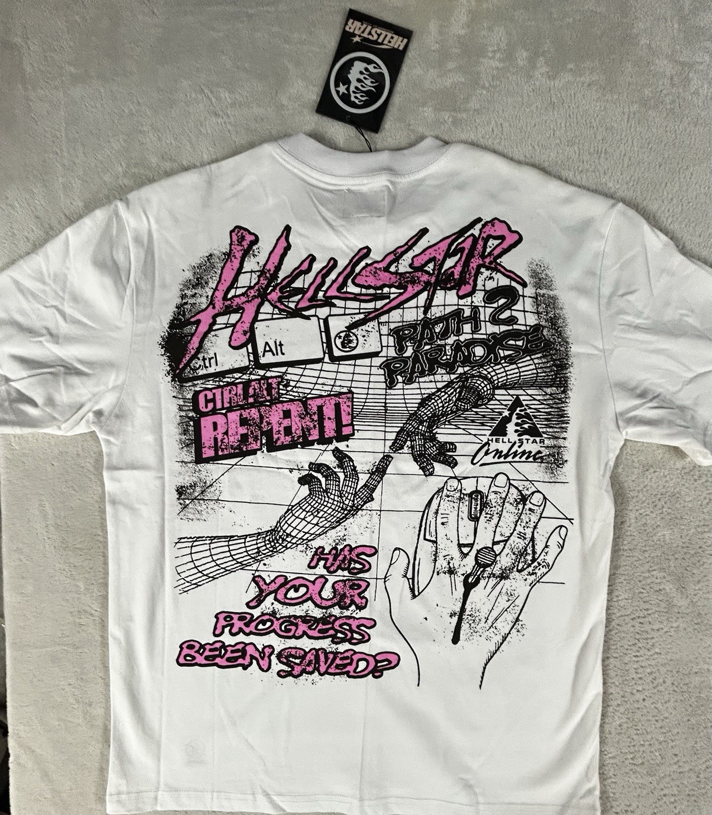 HELLSTAR Men’s Black Graphic Logo Crew Neck Short Sleeve T-Shirt Size M