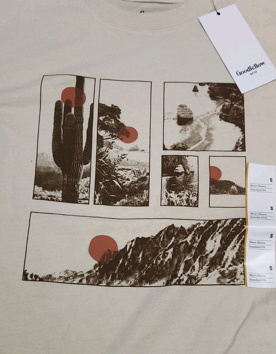 NEW Goodfellow & Co. Men’s Southwest Cream Graphic T-Shirt Size Small